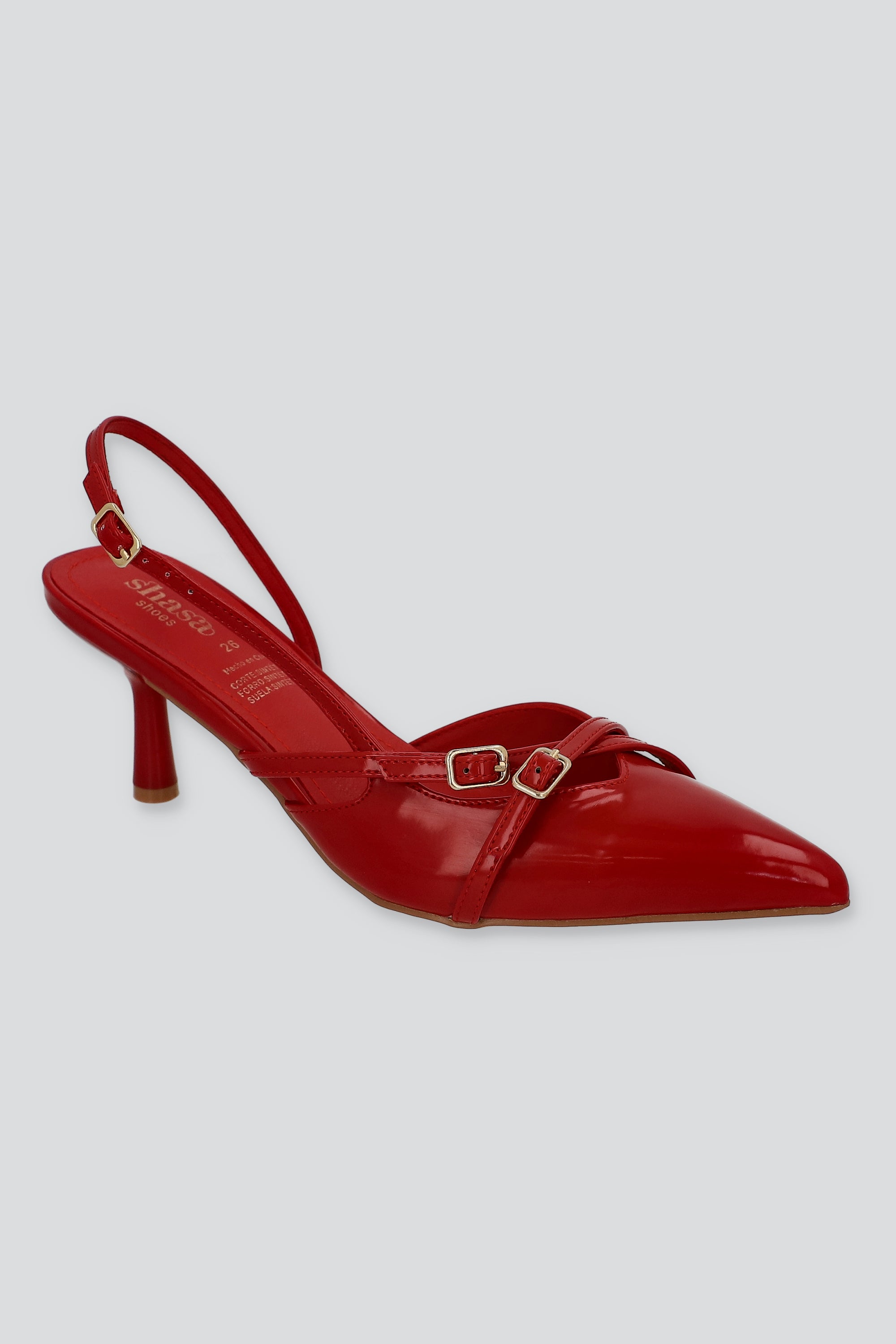 Tacón Pointy Tiras ROJO