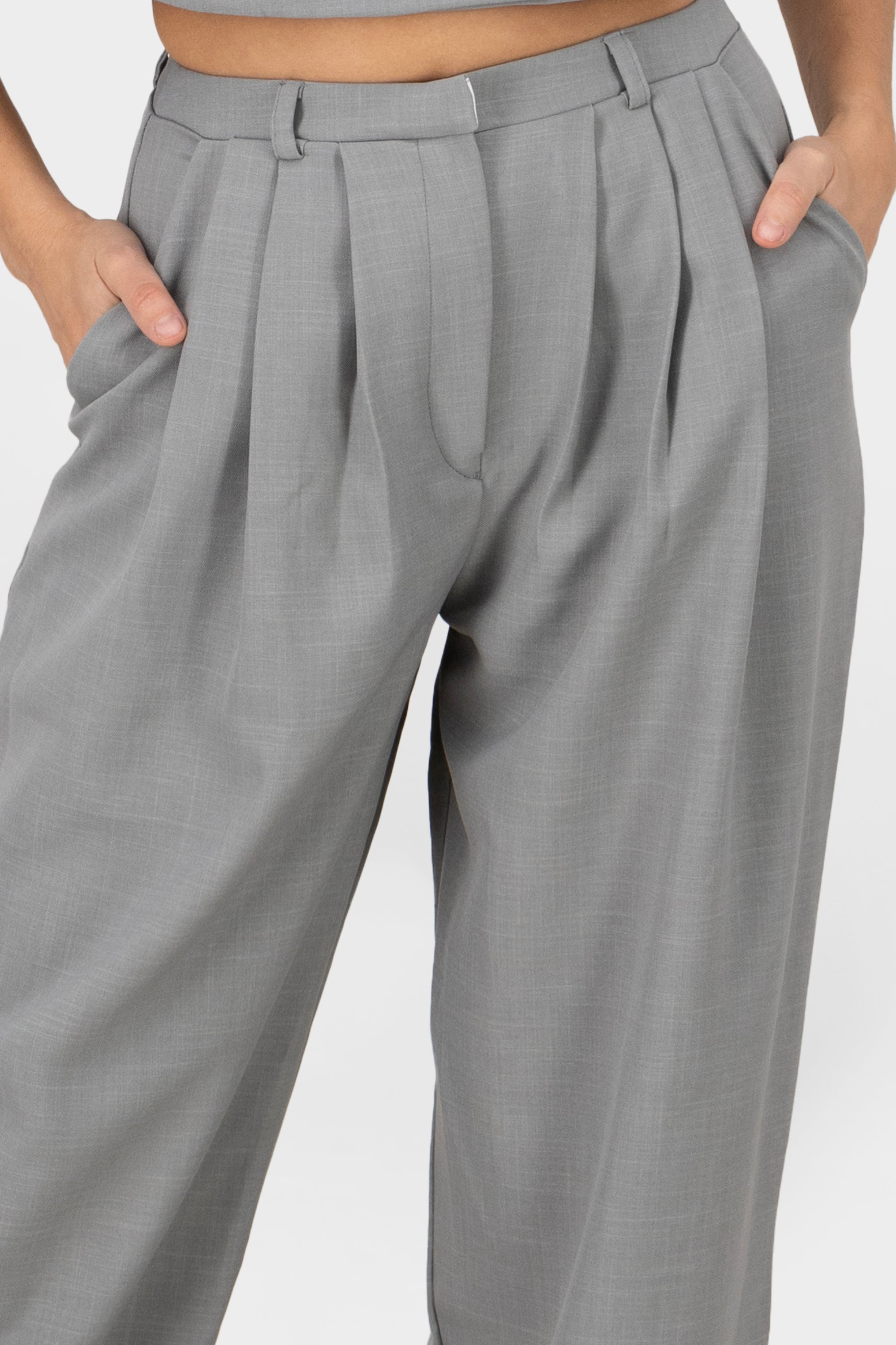 Pantalon sastre 3 pinzas pretina delgada Hypsters GRIS CLARO