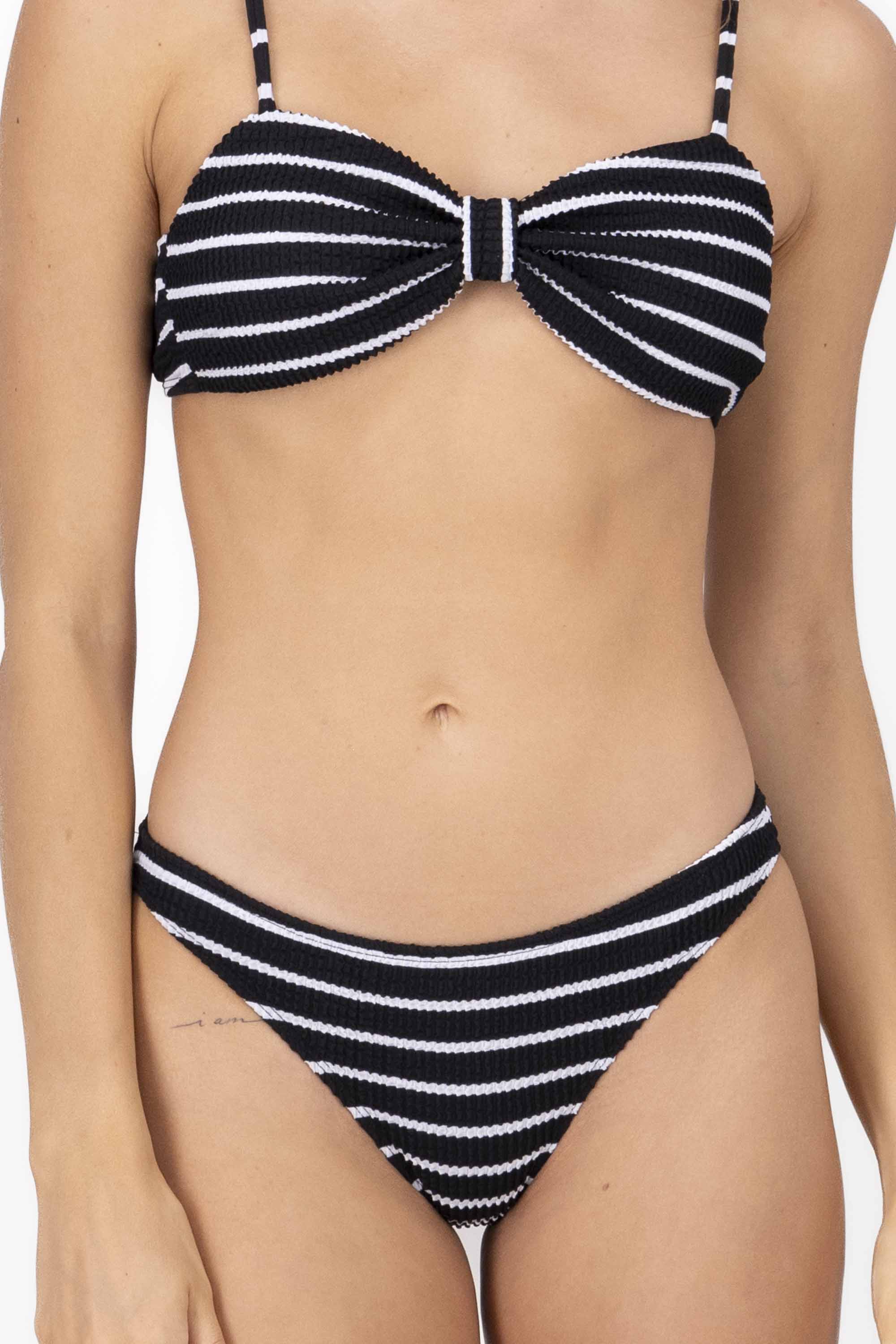 Bikini textura rayas NEGRO COMBO