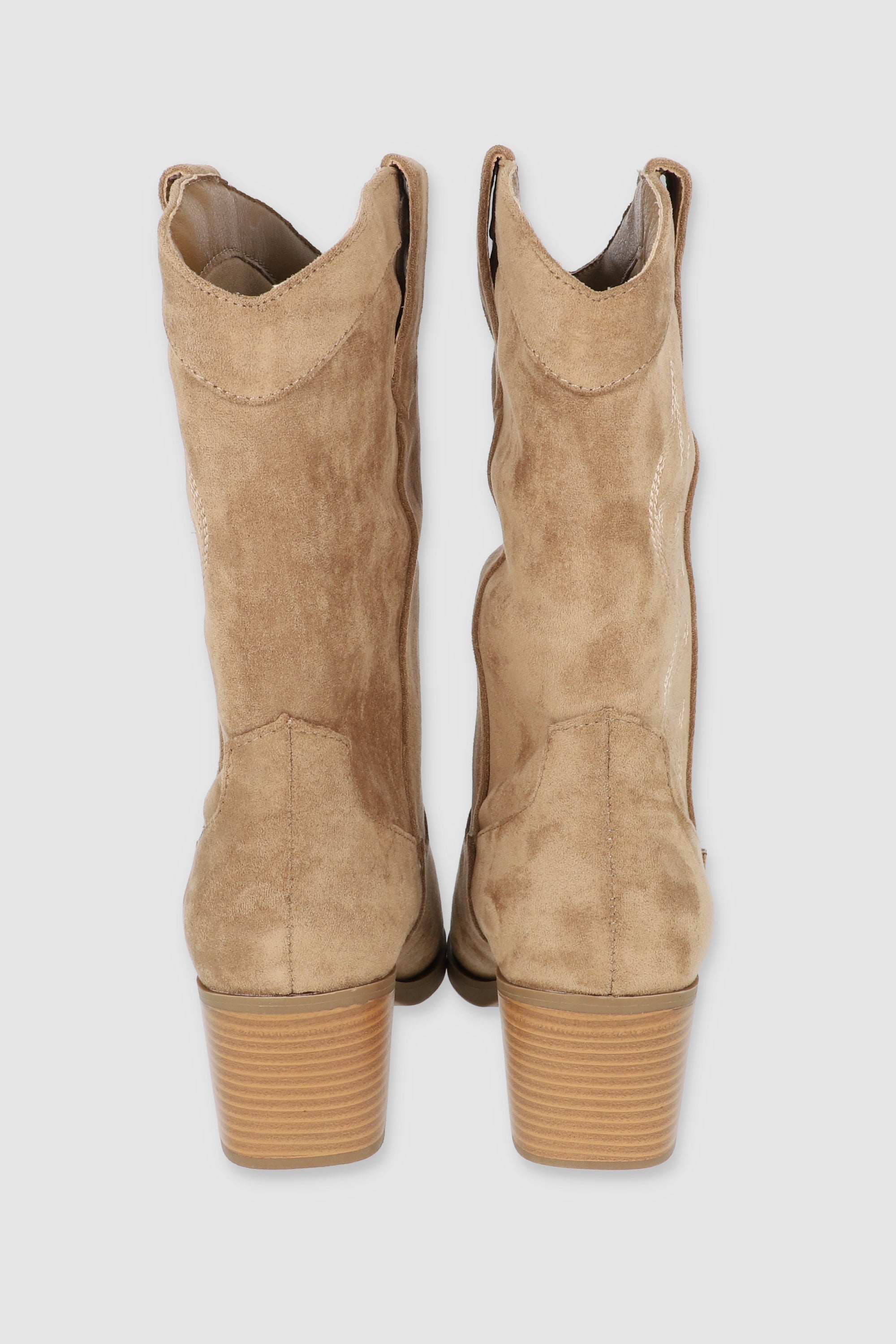 Botín vaquero midi bordados BEIGE