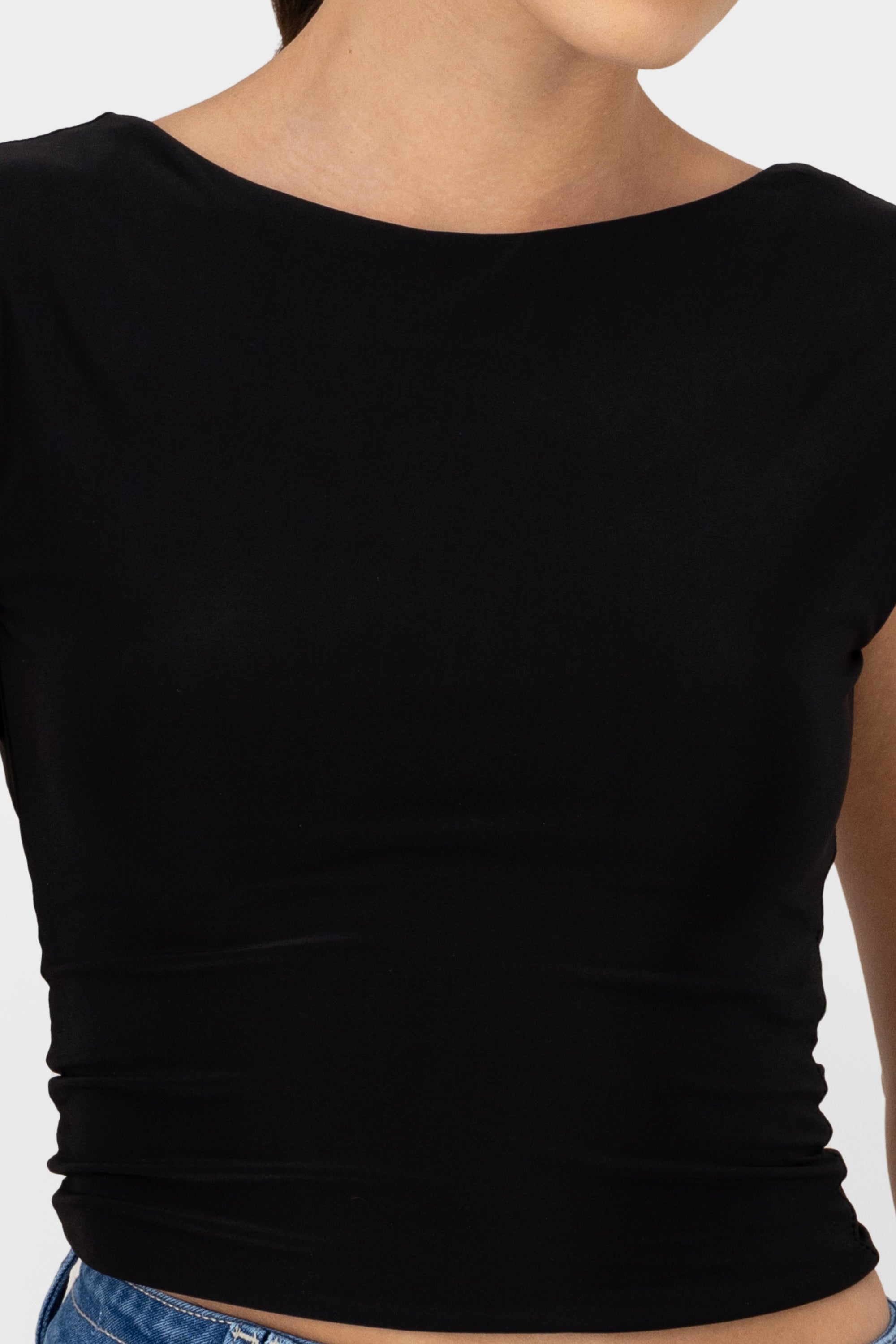 Top espalda descubierta doble tela NEGRO