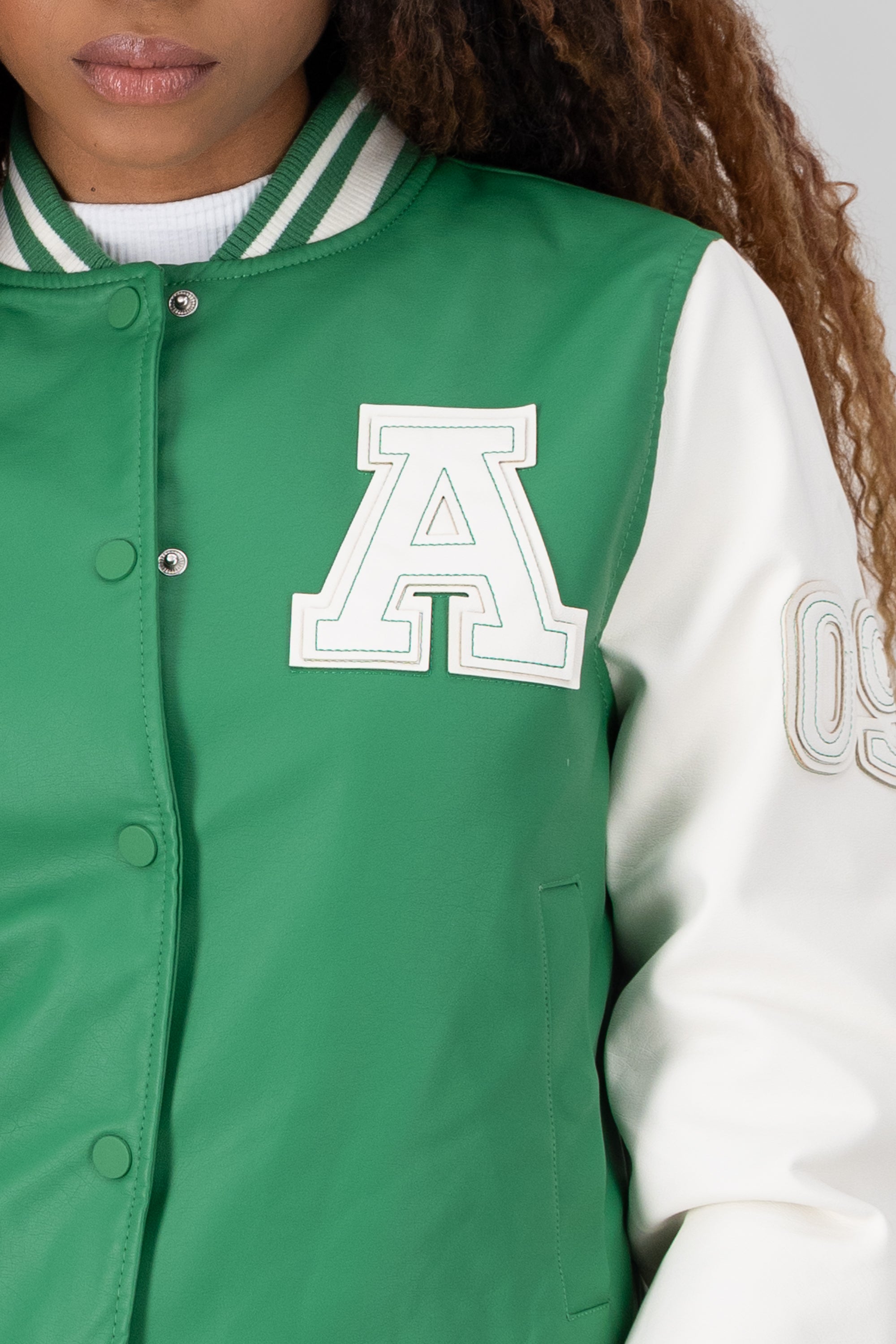 BOMBER PARCHO LONG LETTER GREEN