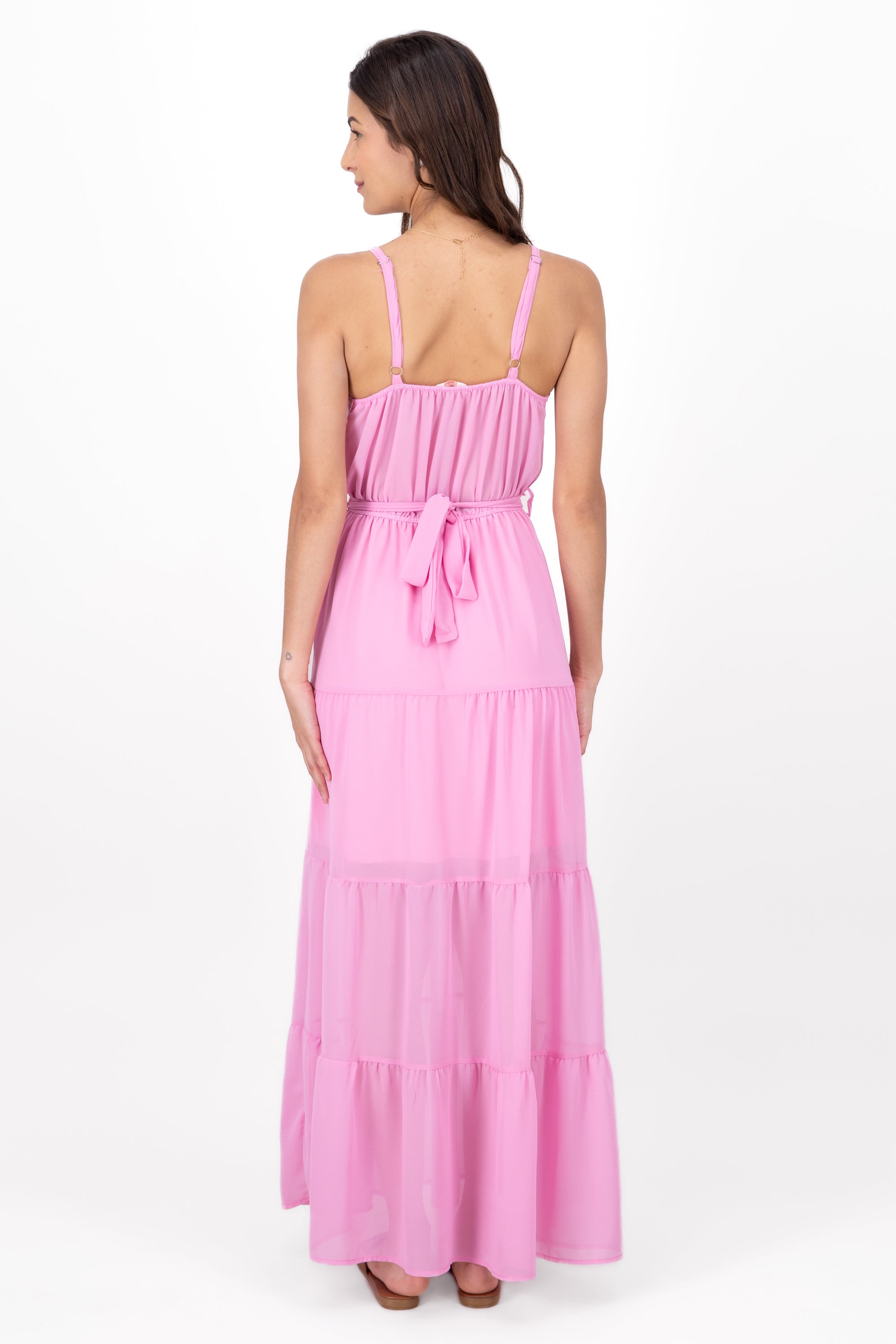 Maxi dresses Moño Detail buttons PINK