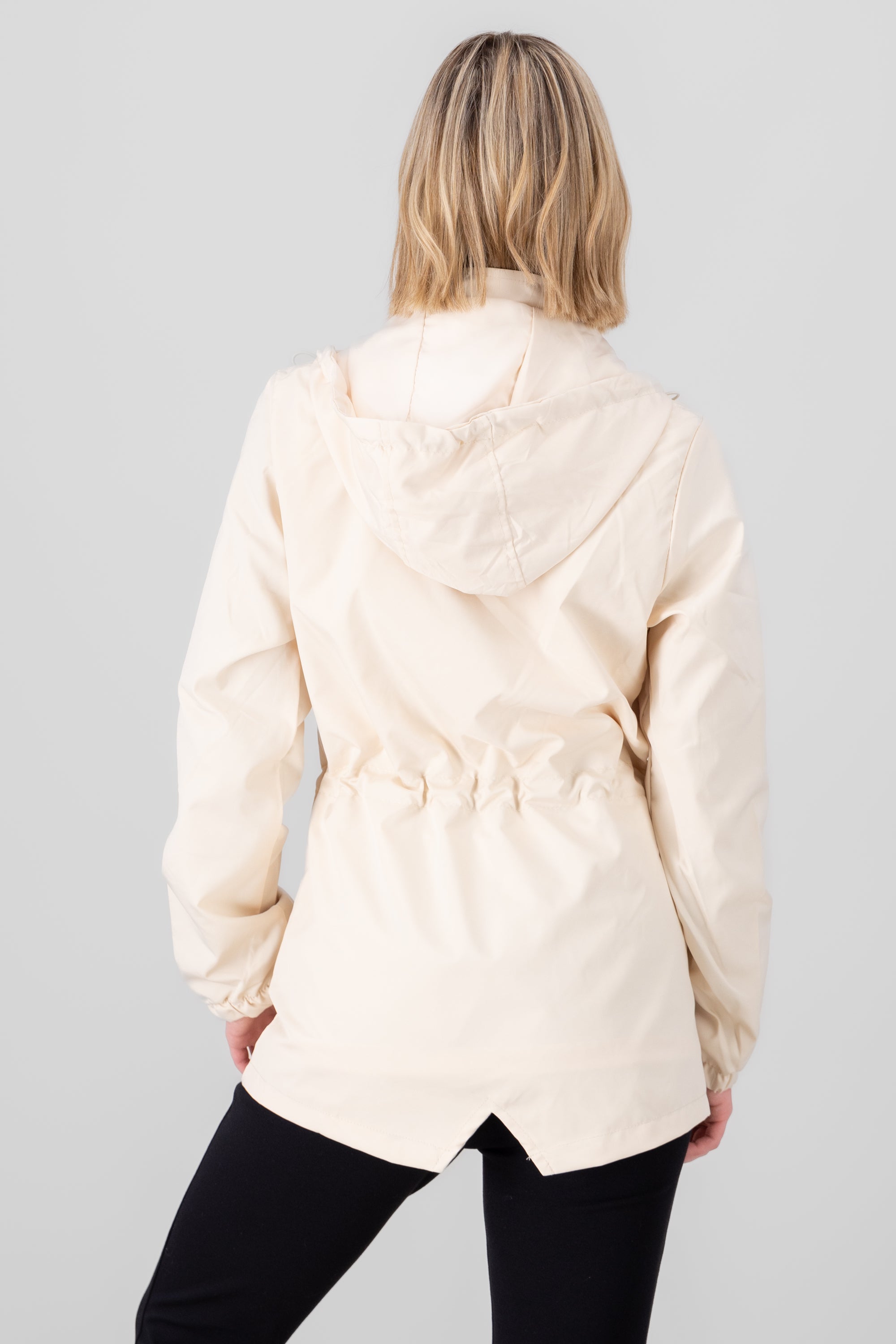 Gabardina corta botones CREMA