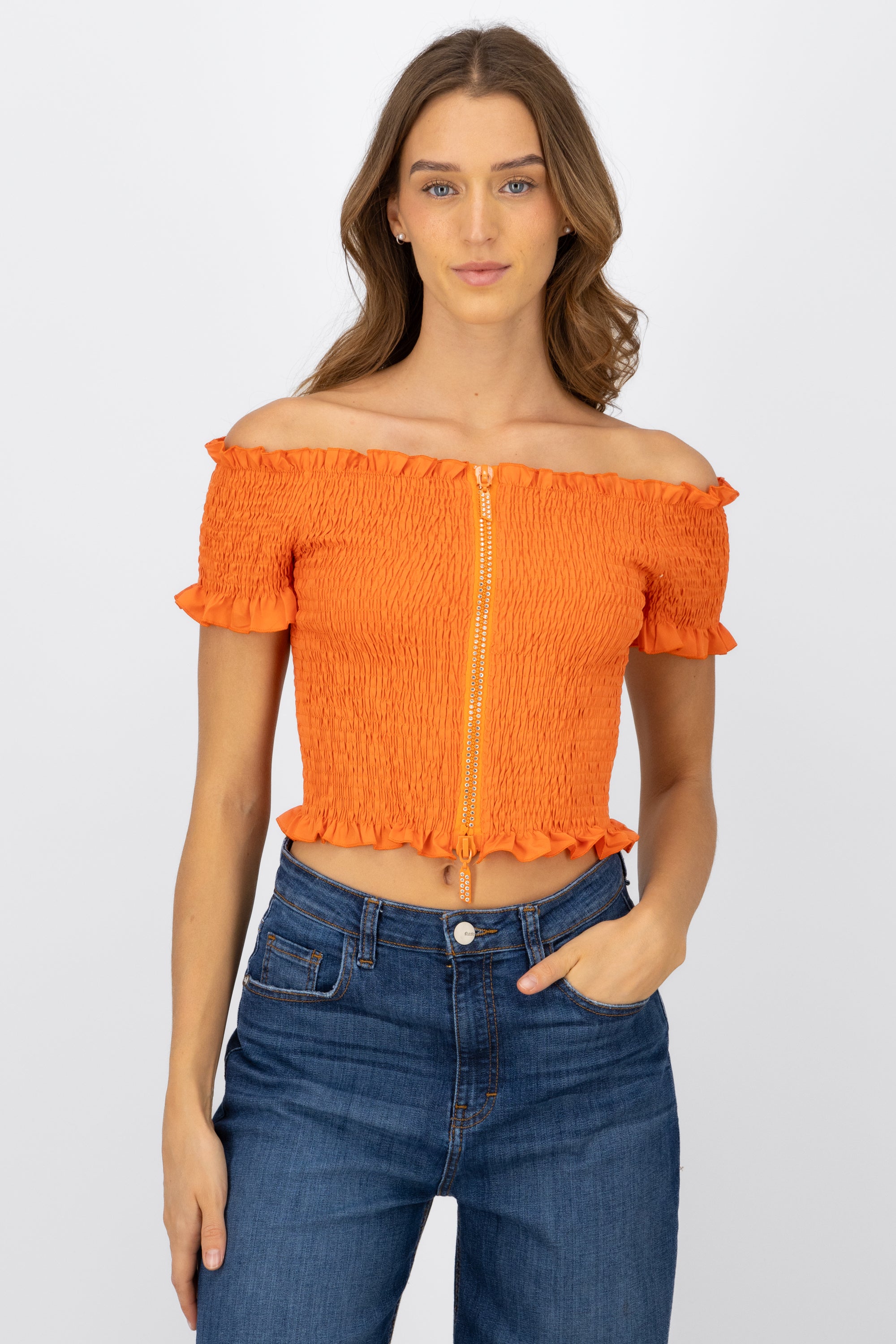 Smog blouse Detail closure ORANGE