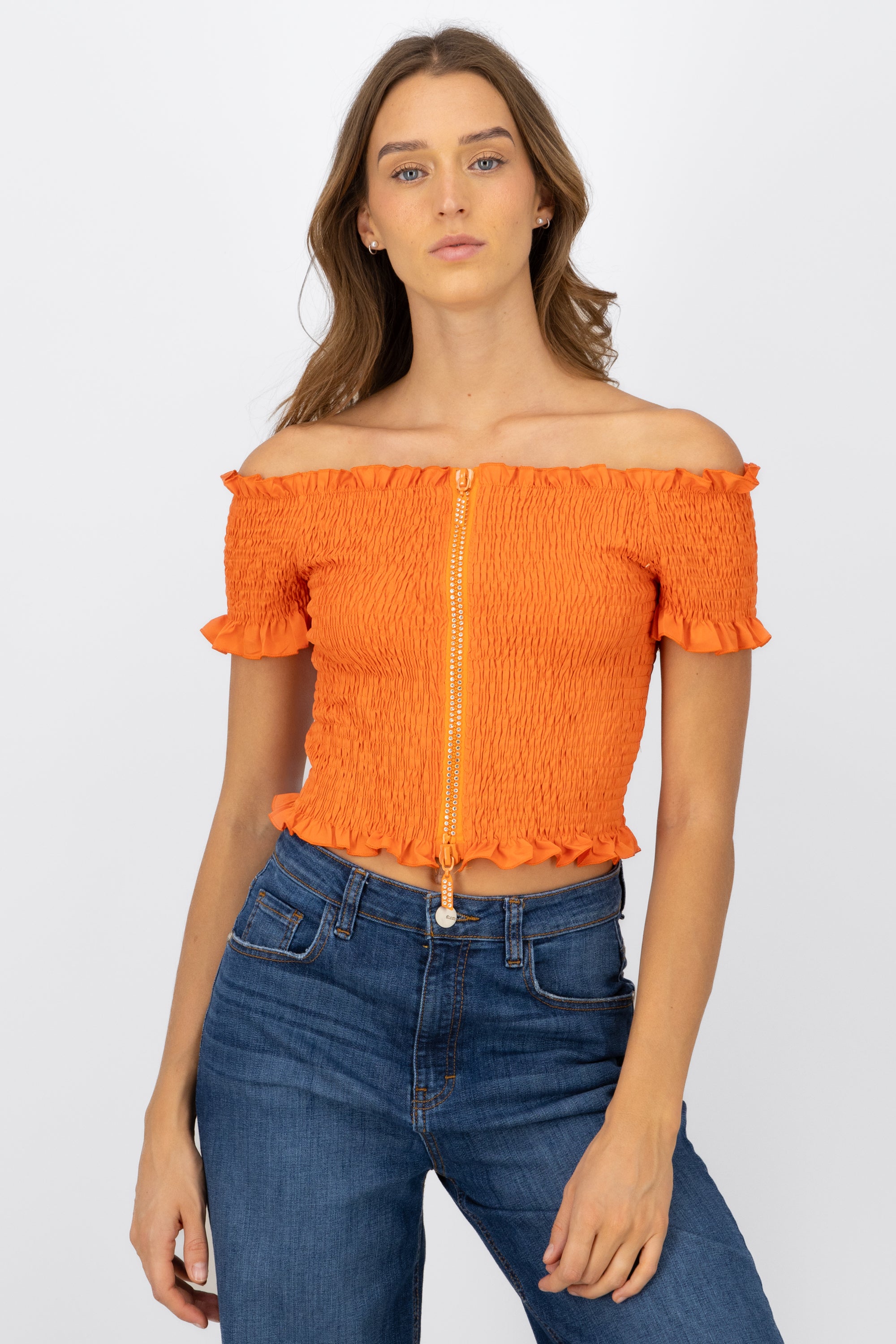 Smog blouse Detail closure ORANGE