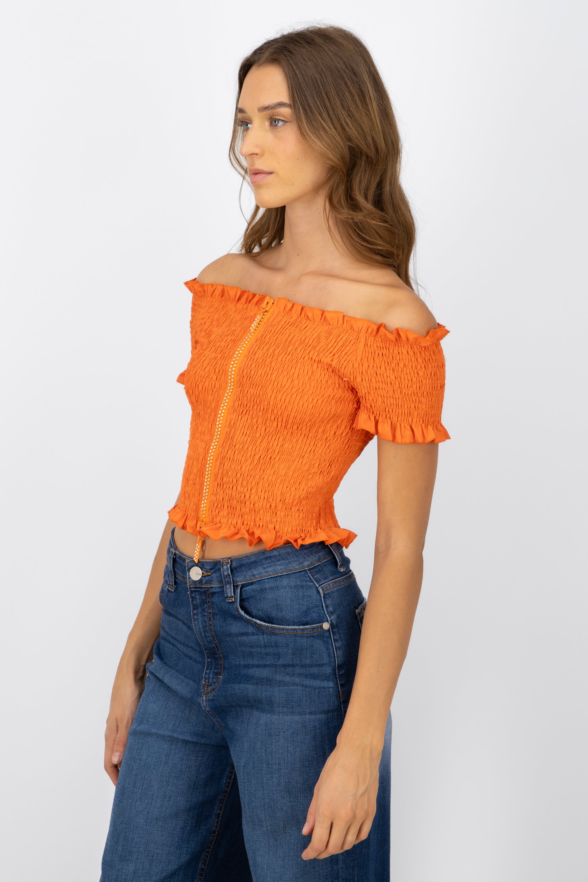 Smog blouse Detail closure ORANGE