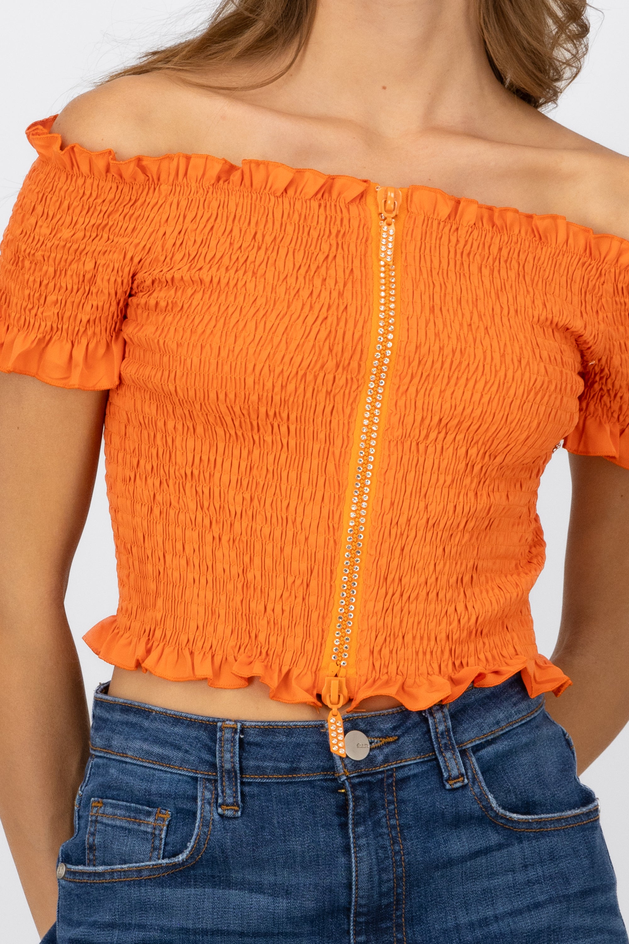 Smog blouse Detail closure ORANGE