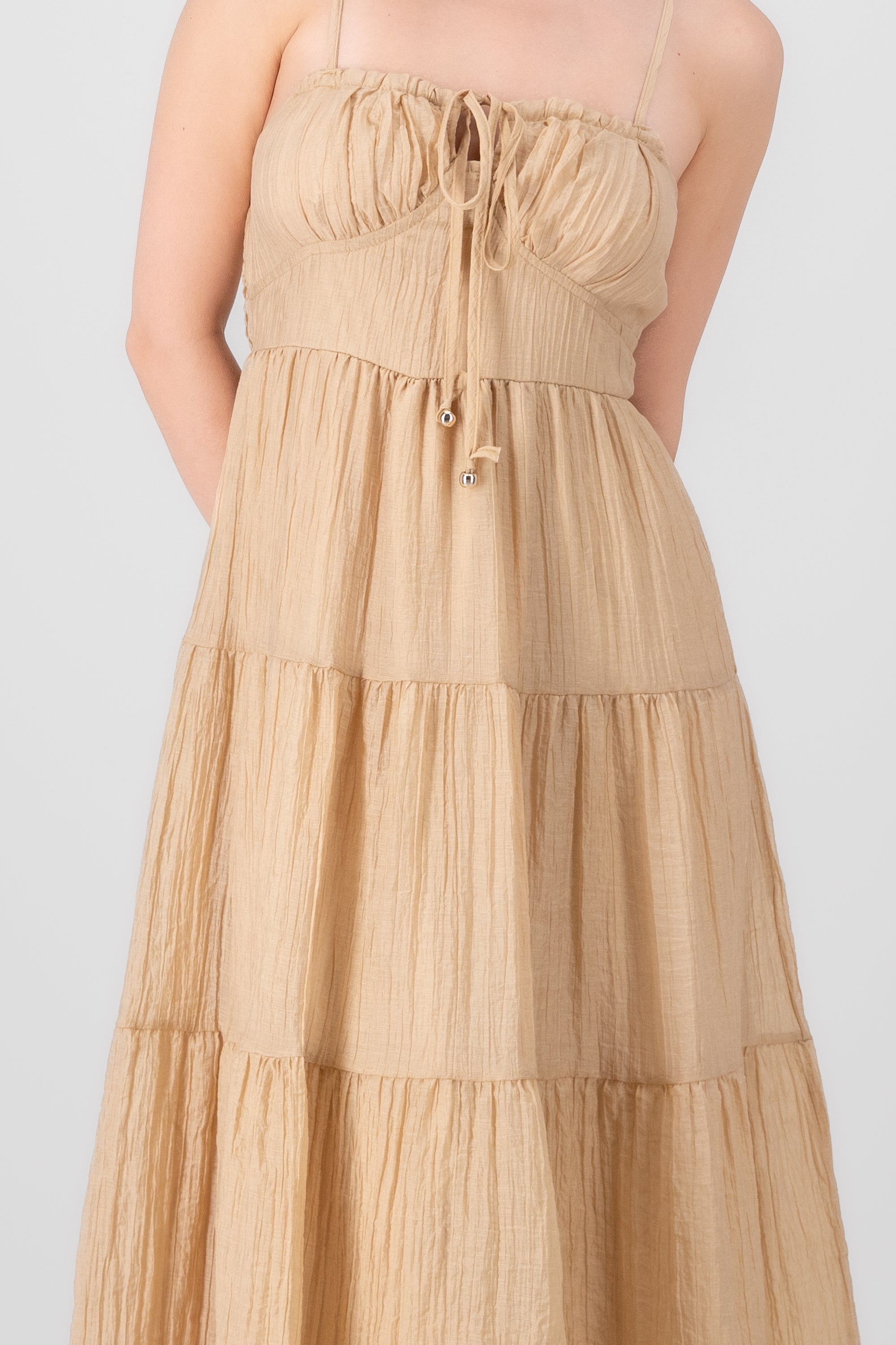 Maxi Dress Straps Texture SAND