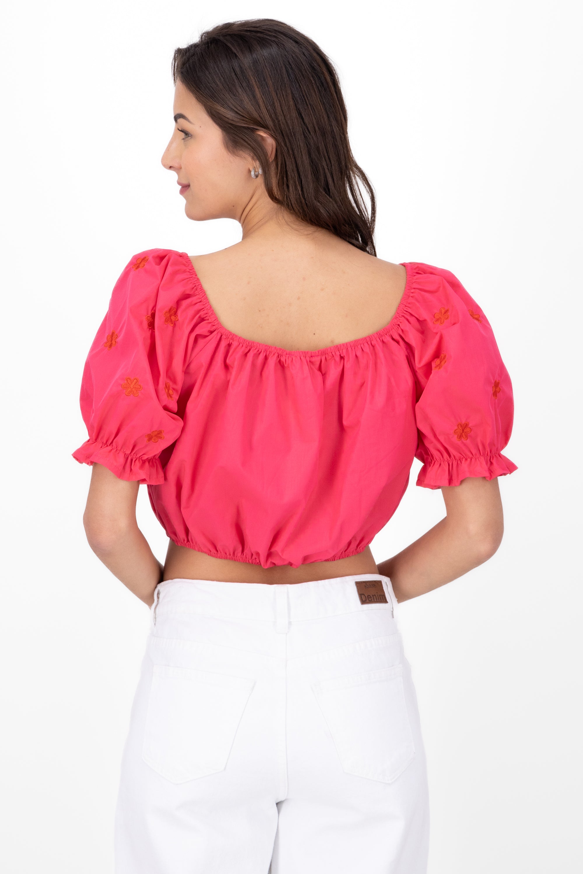 Manga Blouse Bulled Embroidery Detail PINK