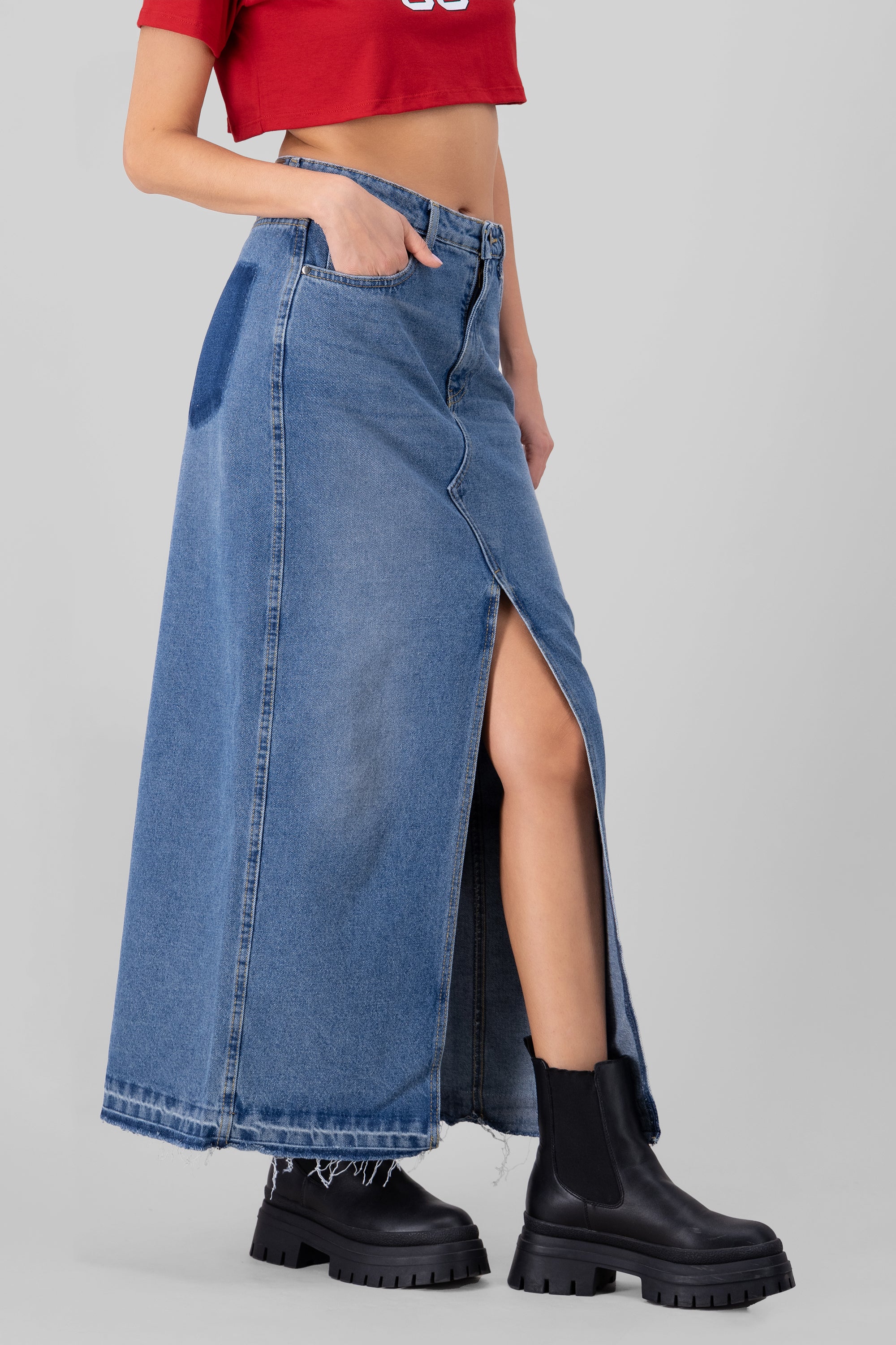 Midi double opening skirt Middle Stone