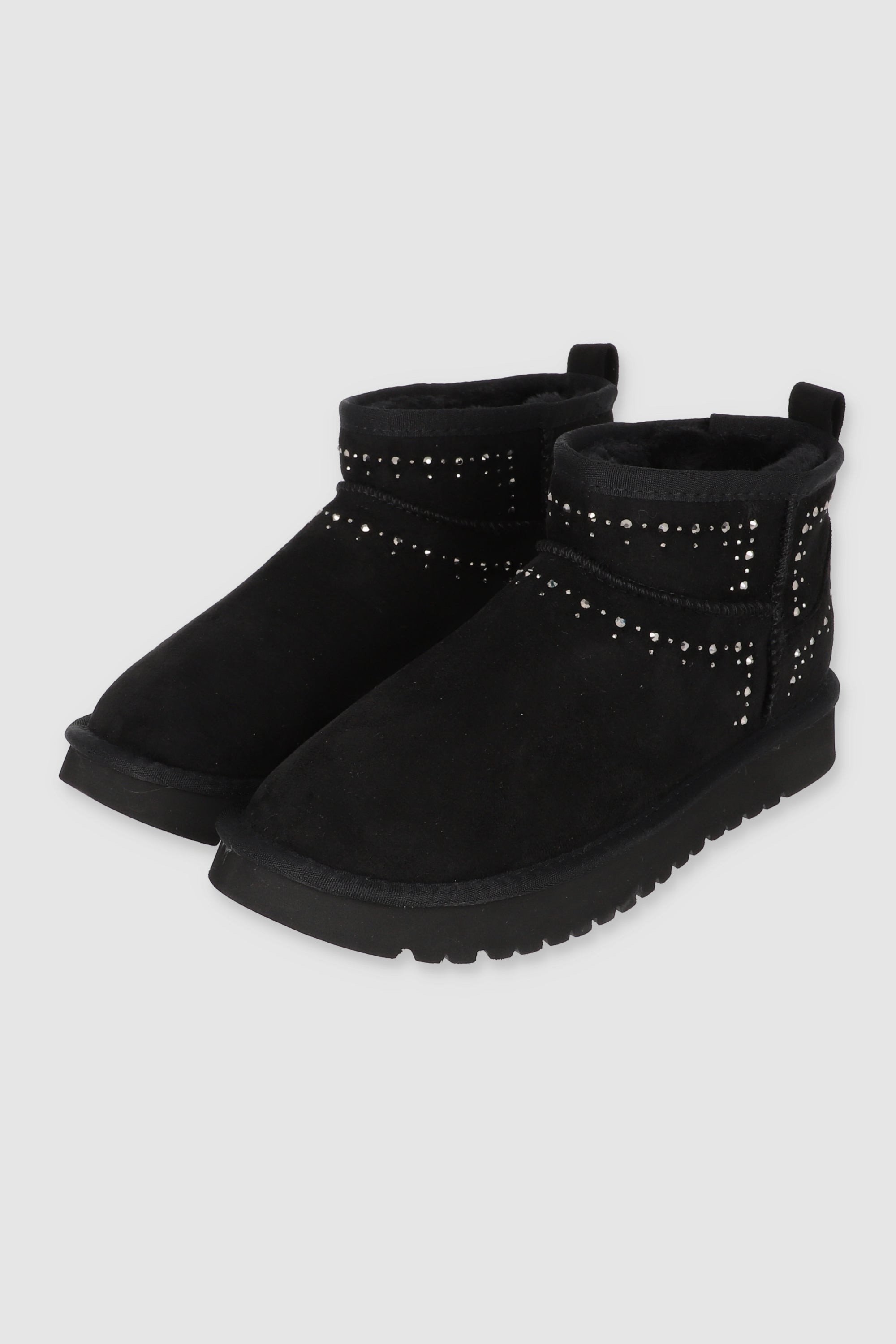 BOTA PELUCHE BRILLOS NEGRO