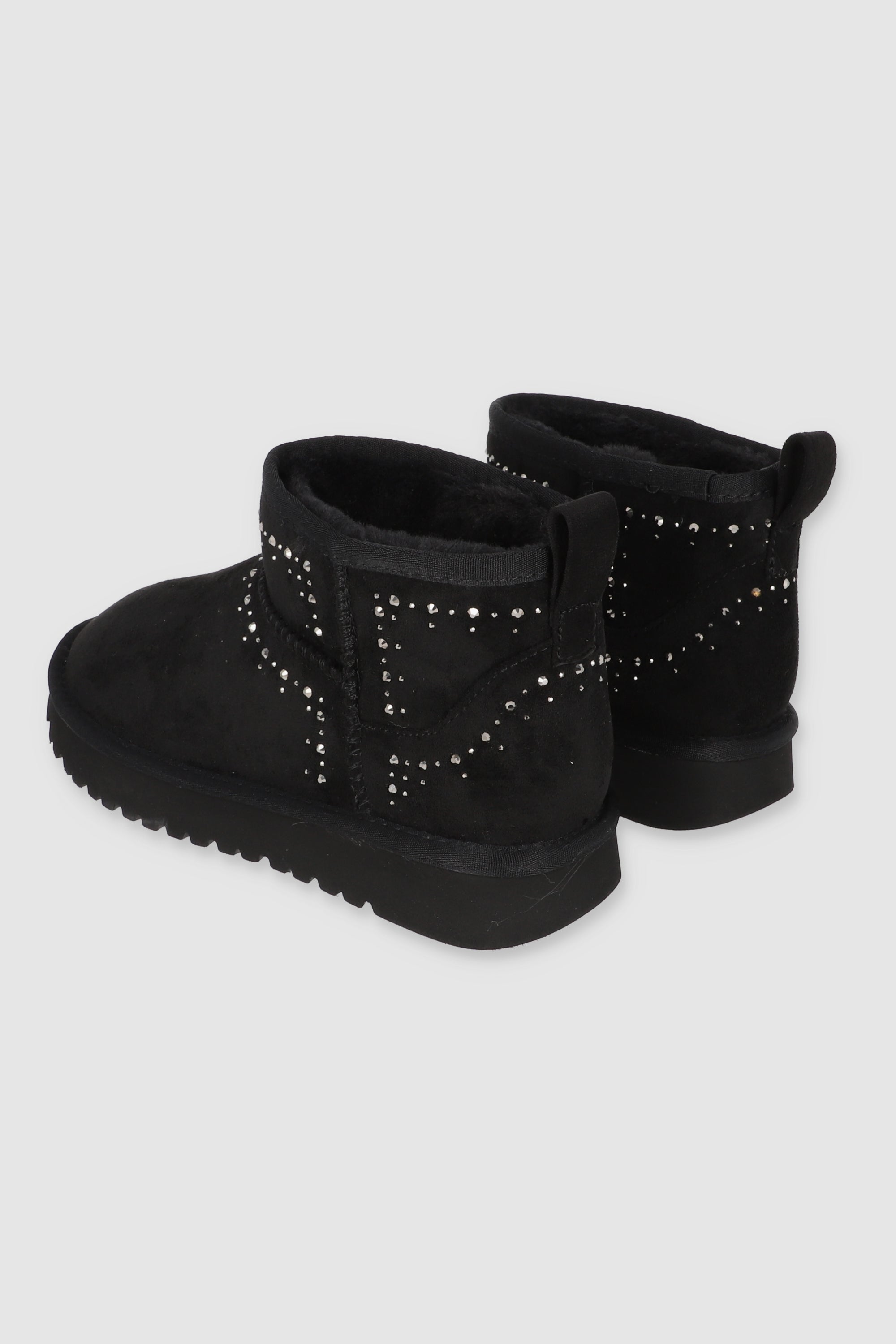 BOTA PELUCHE BRILLOS NEGRO