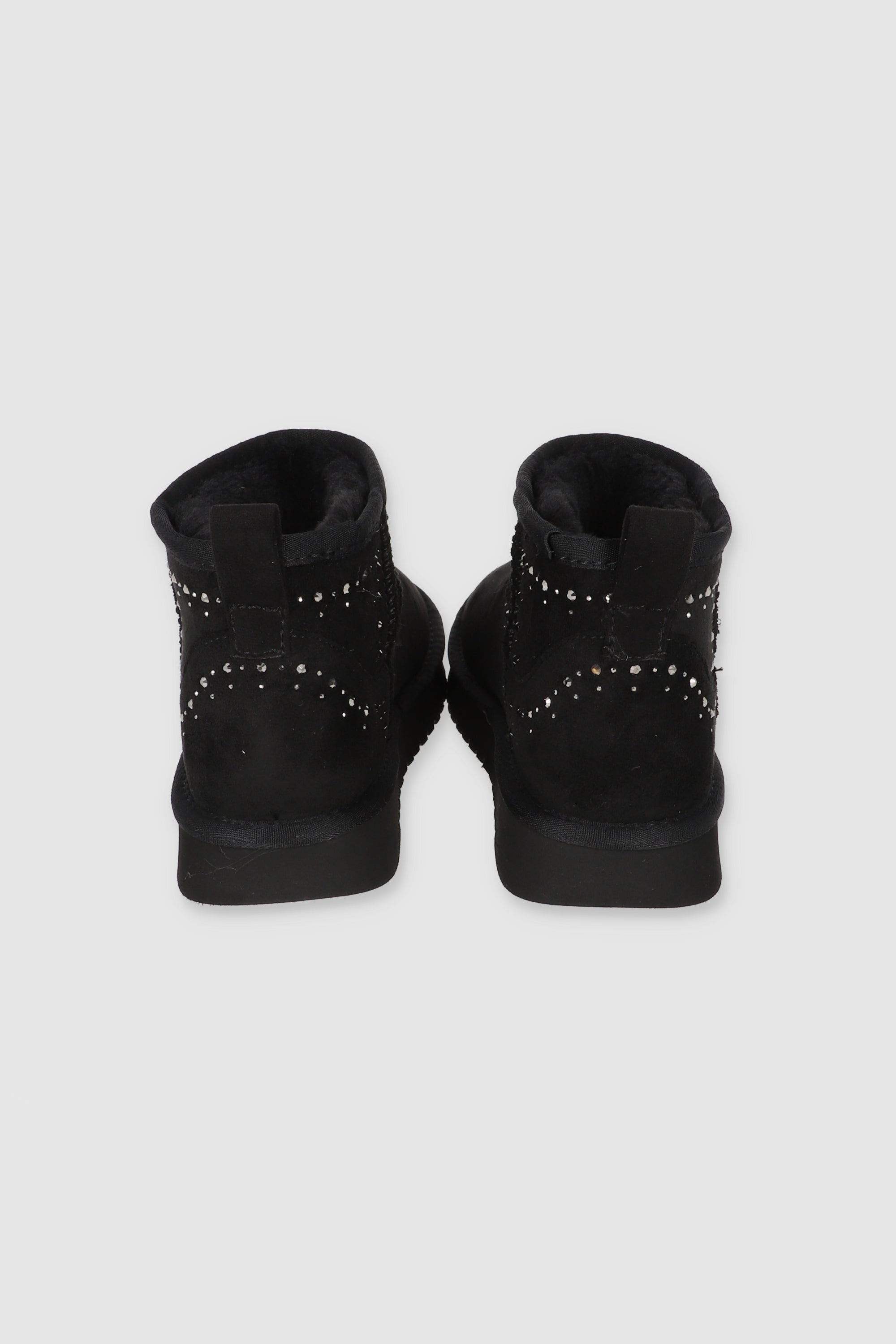 BOTA PELUCHE BRILLOS NEGRO