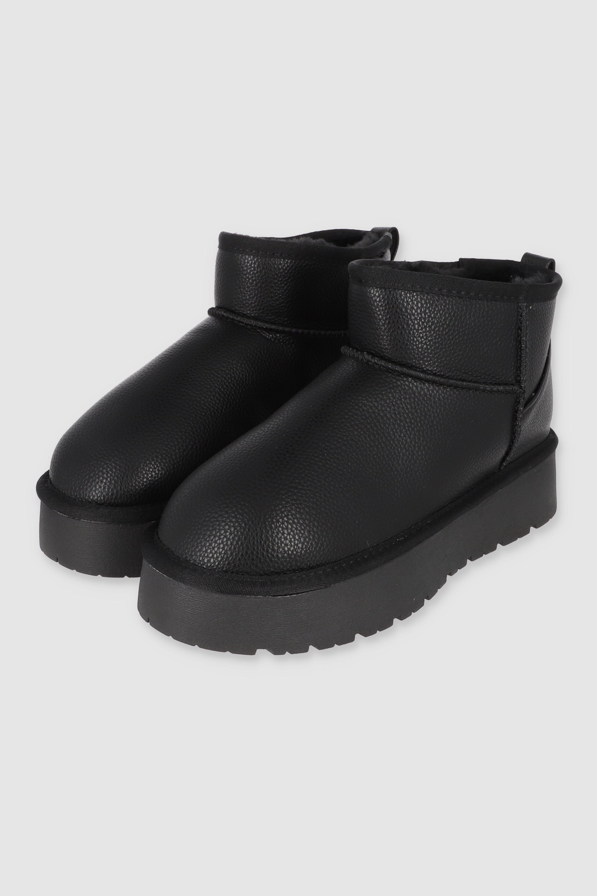 Bota Peluche Pu NEGRO