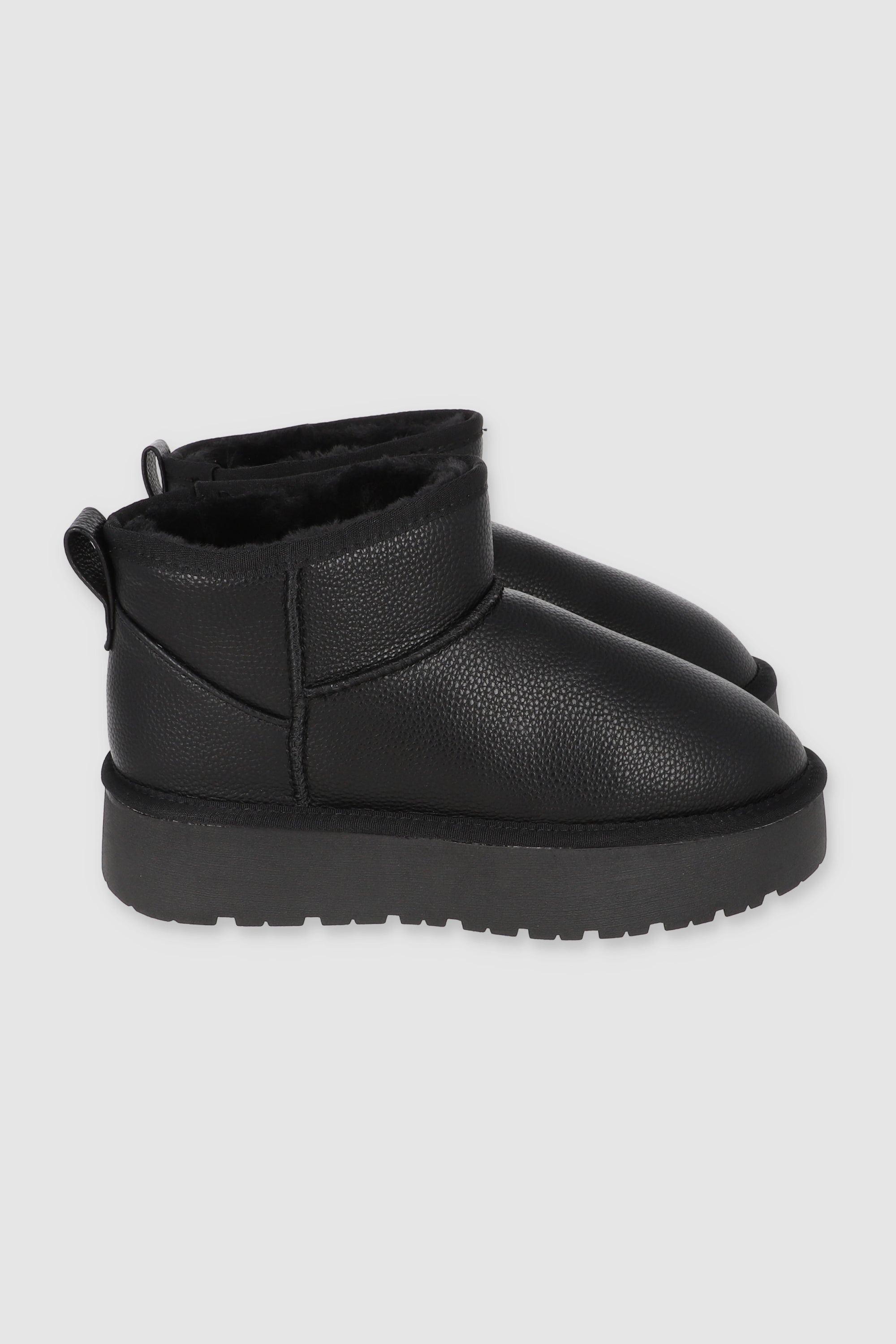 Bota Peluche Pu NEGRO