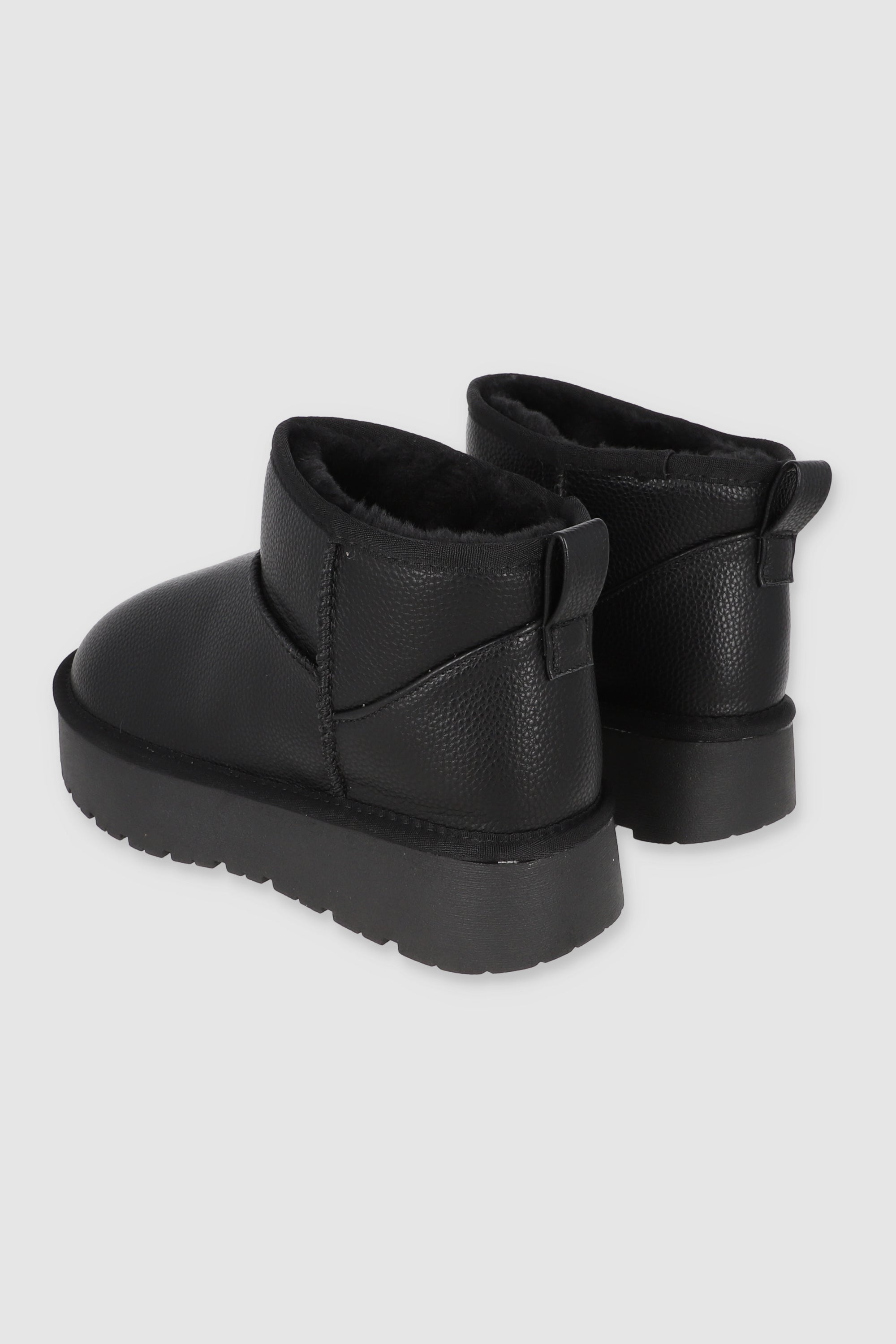 Bota Peluche Pu NEGRO