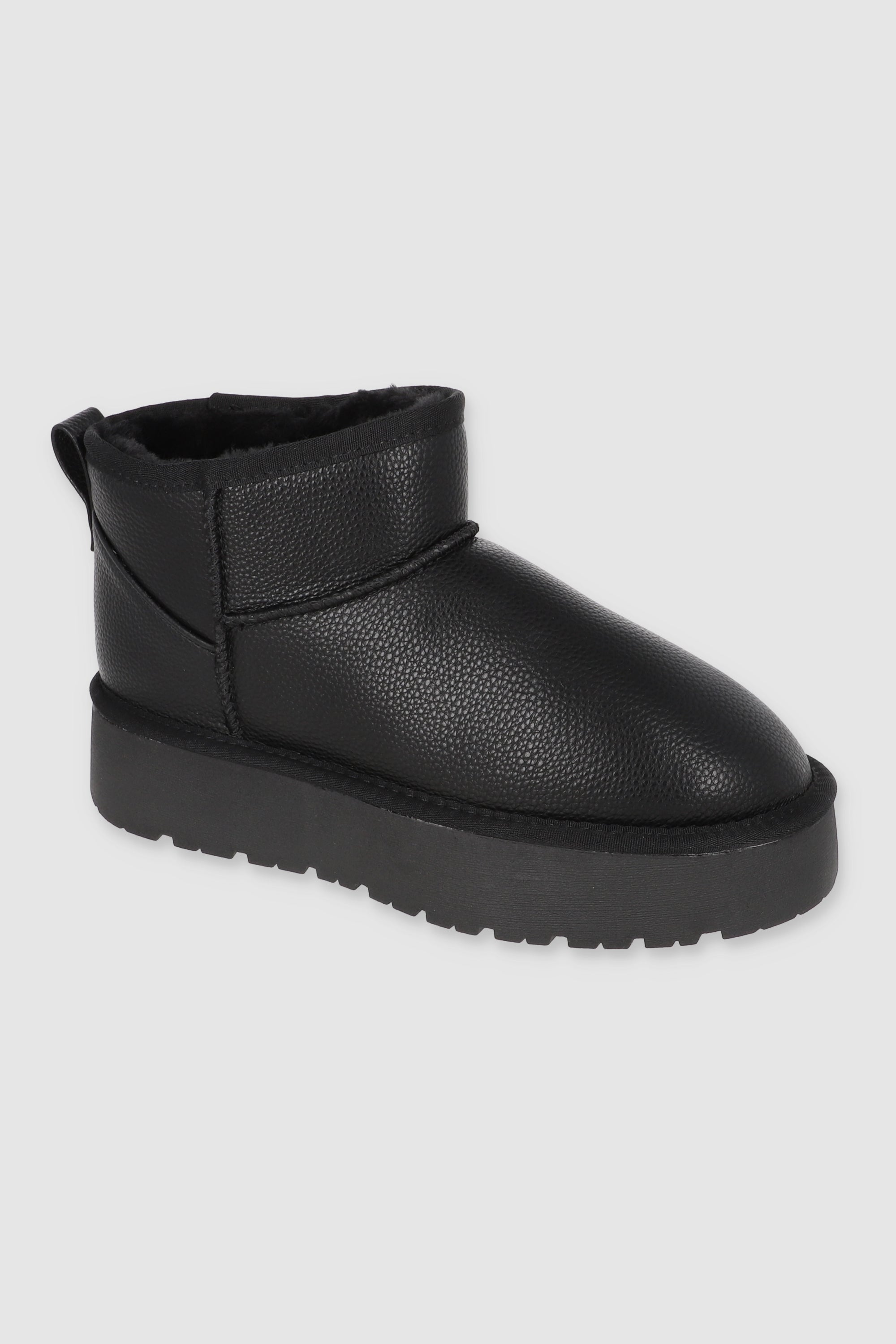 Bota Peluche Pu NEGRO