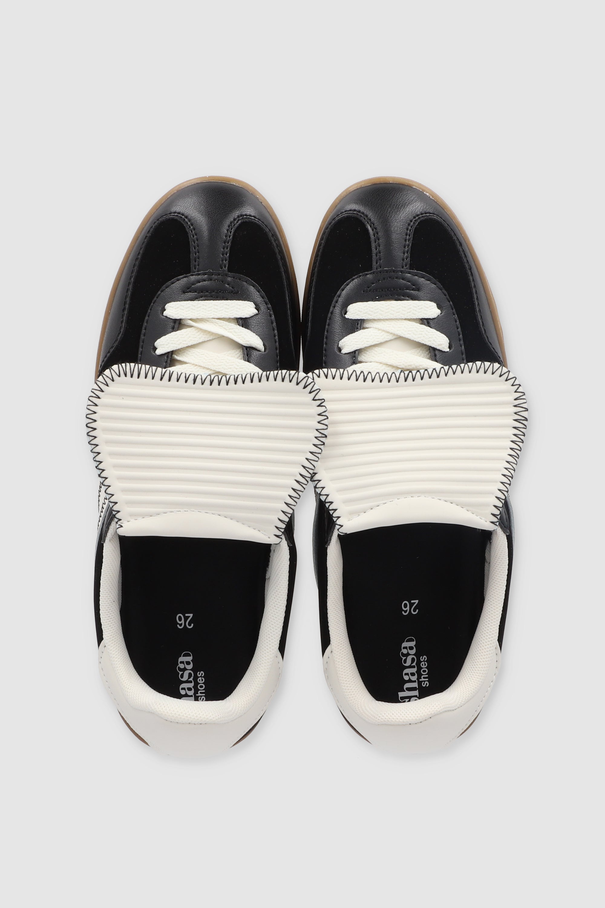 Tenis retro lengueta contrastes NEGRO
