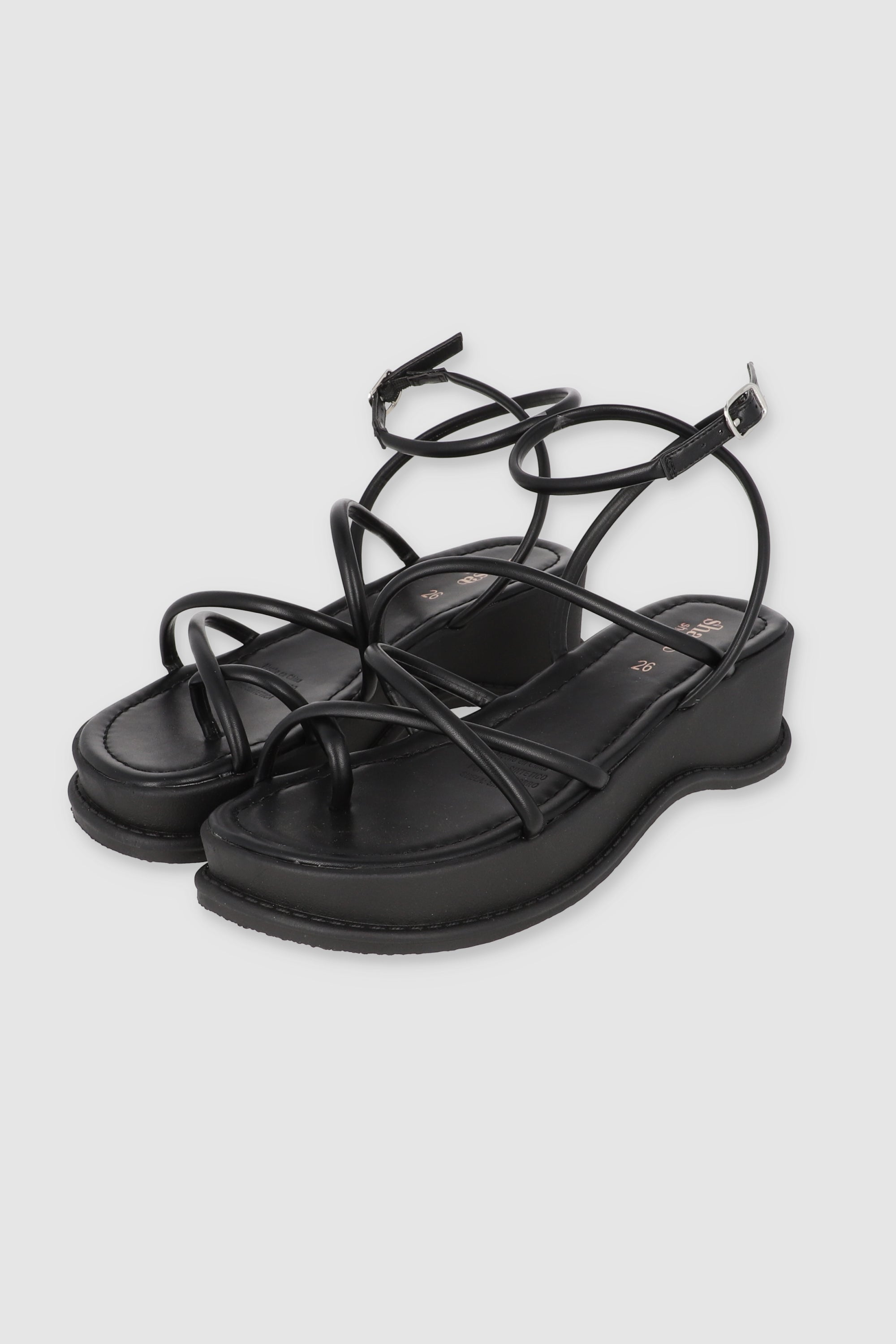 Sandalia suela chunky tiras NEGRO