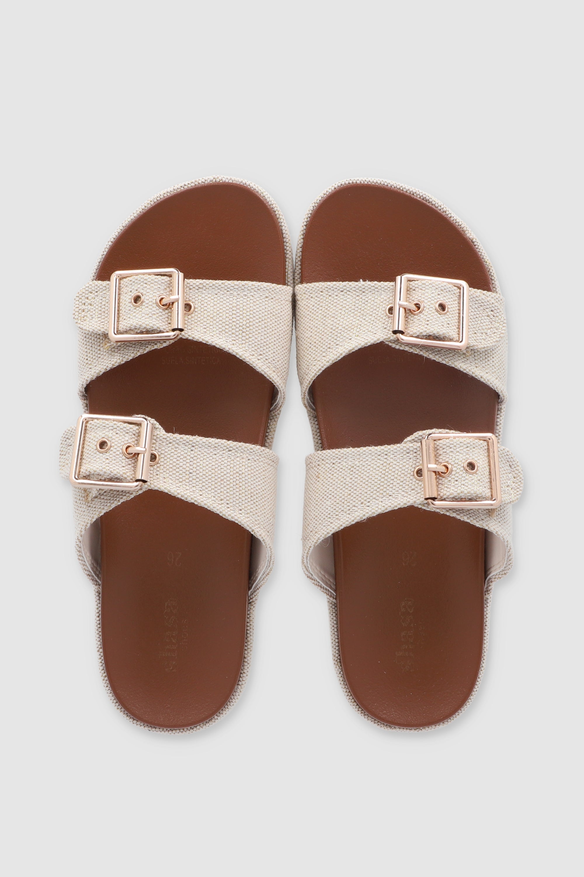 Sandal Platform Two Buckles BEIGE