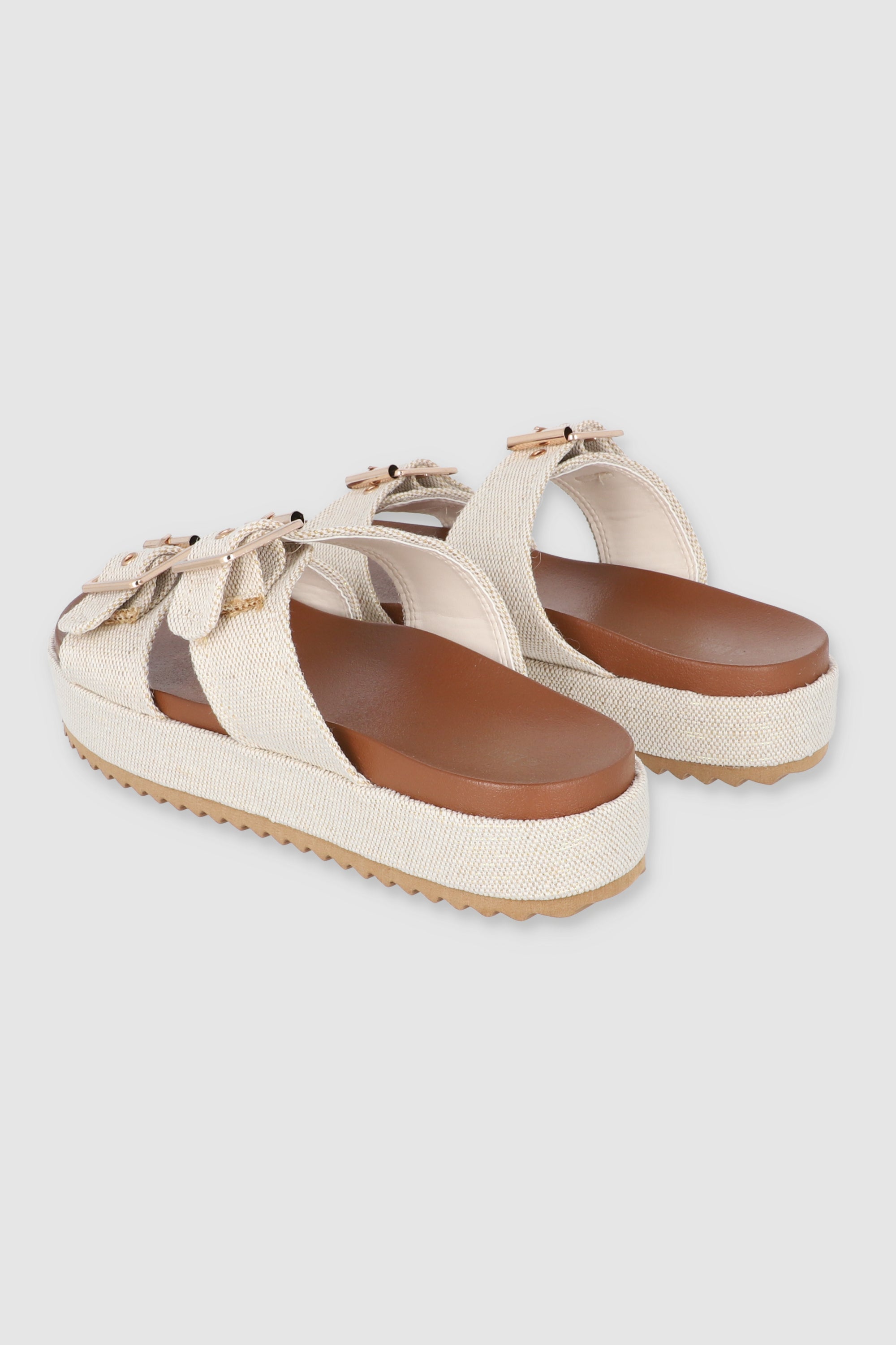 Sandal Platform Two Buckles BEIGE