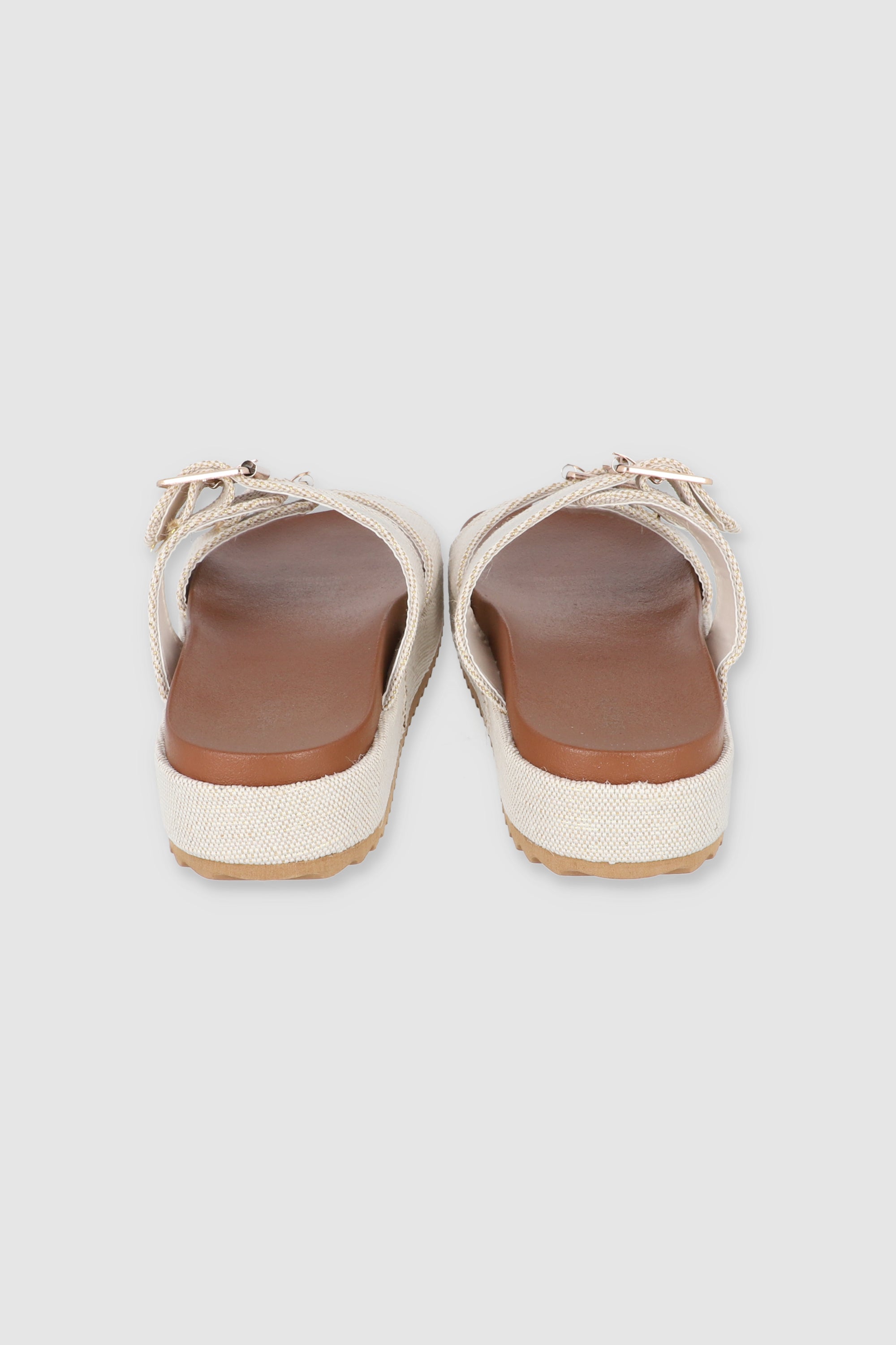 Sandal Platform Two Buckles BEIGE
