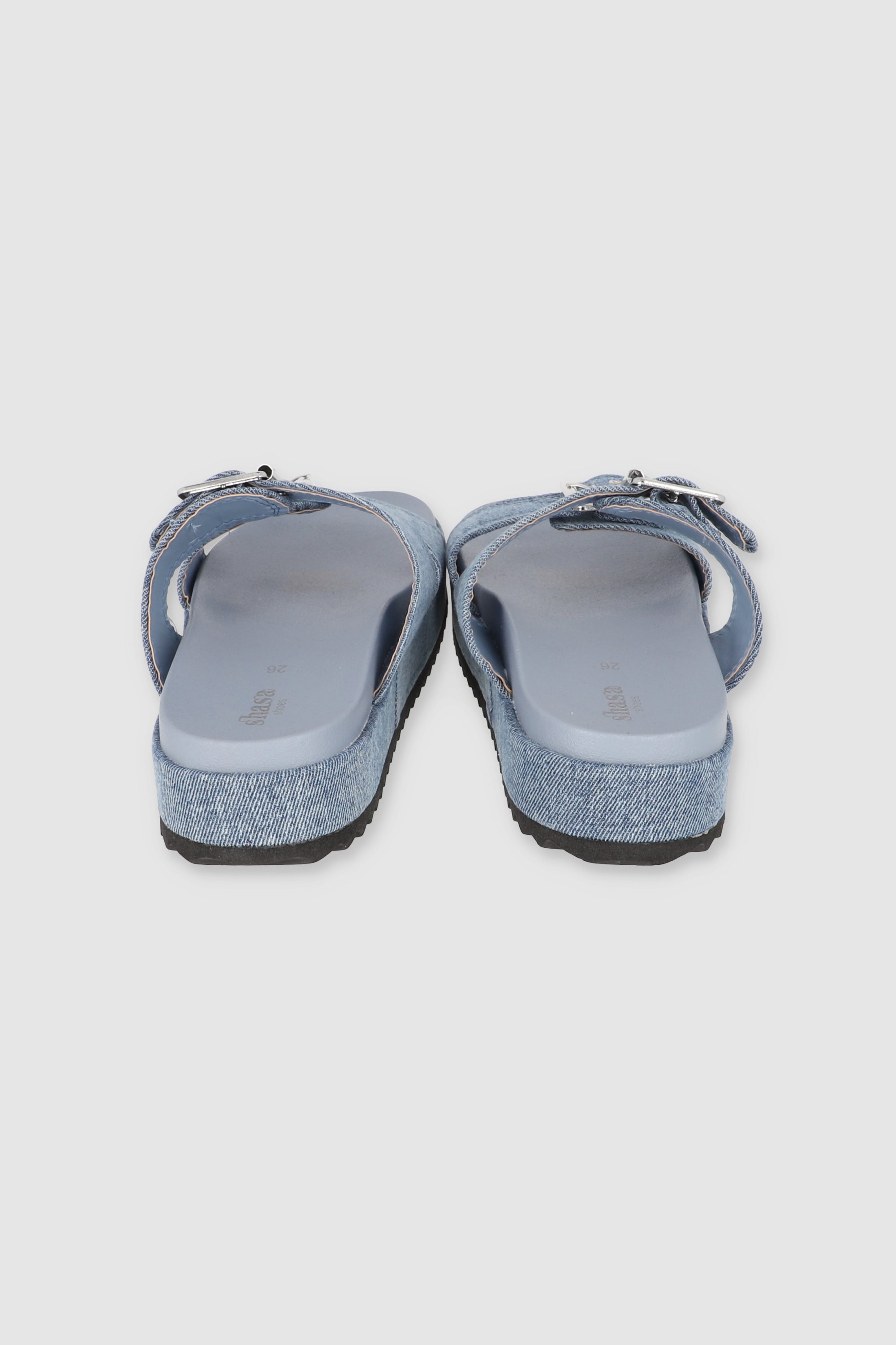 Sandal Platform Two Buckles Light Wash