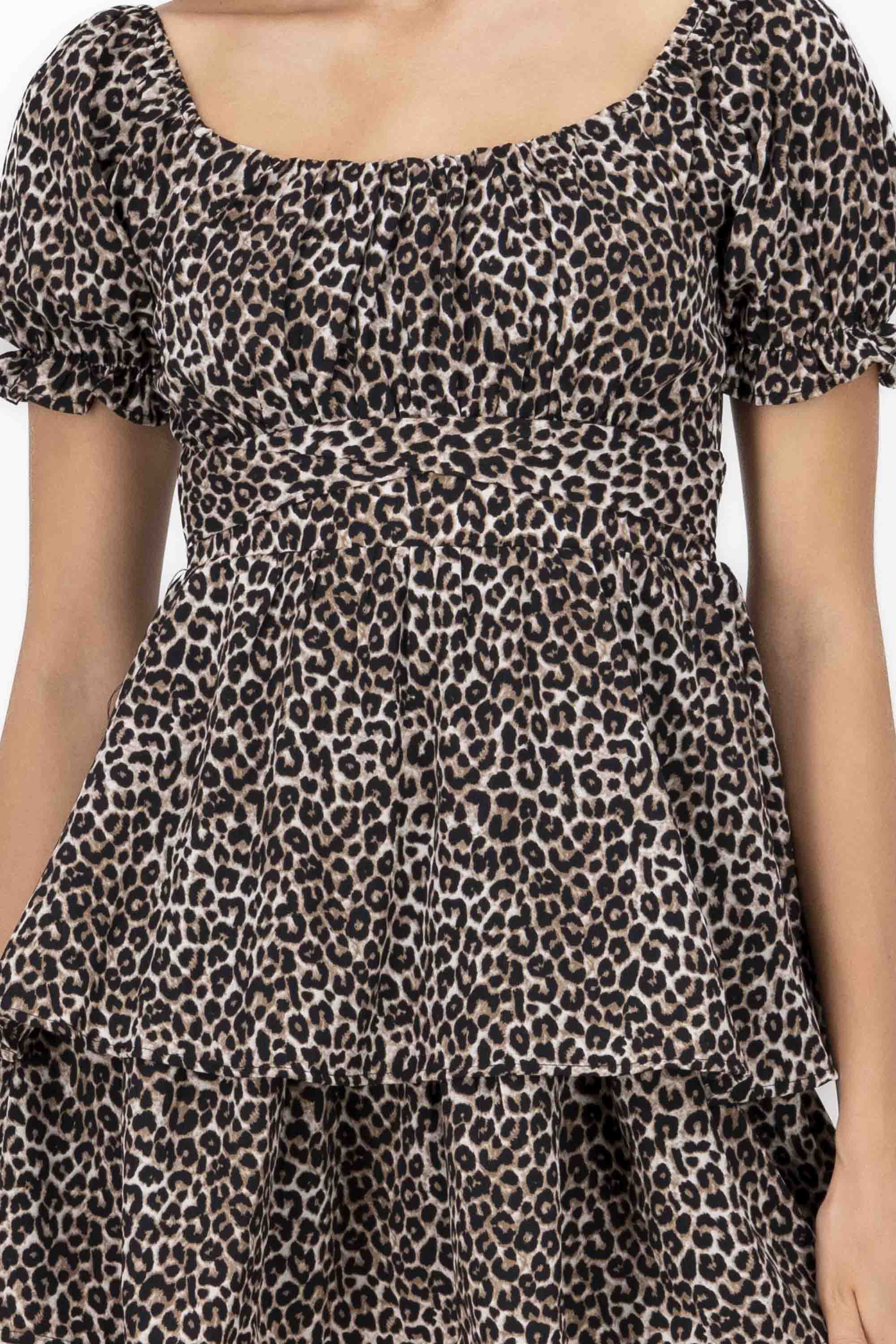 Vestido olanes animal print CAFE COMBO