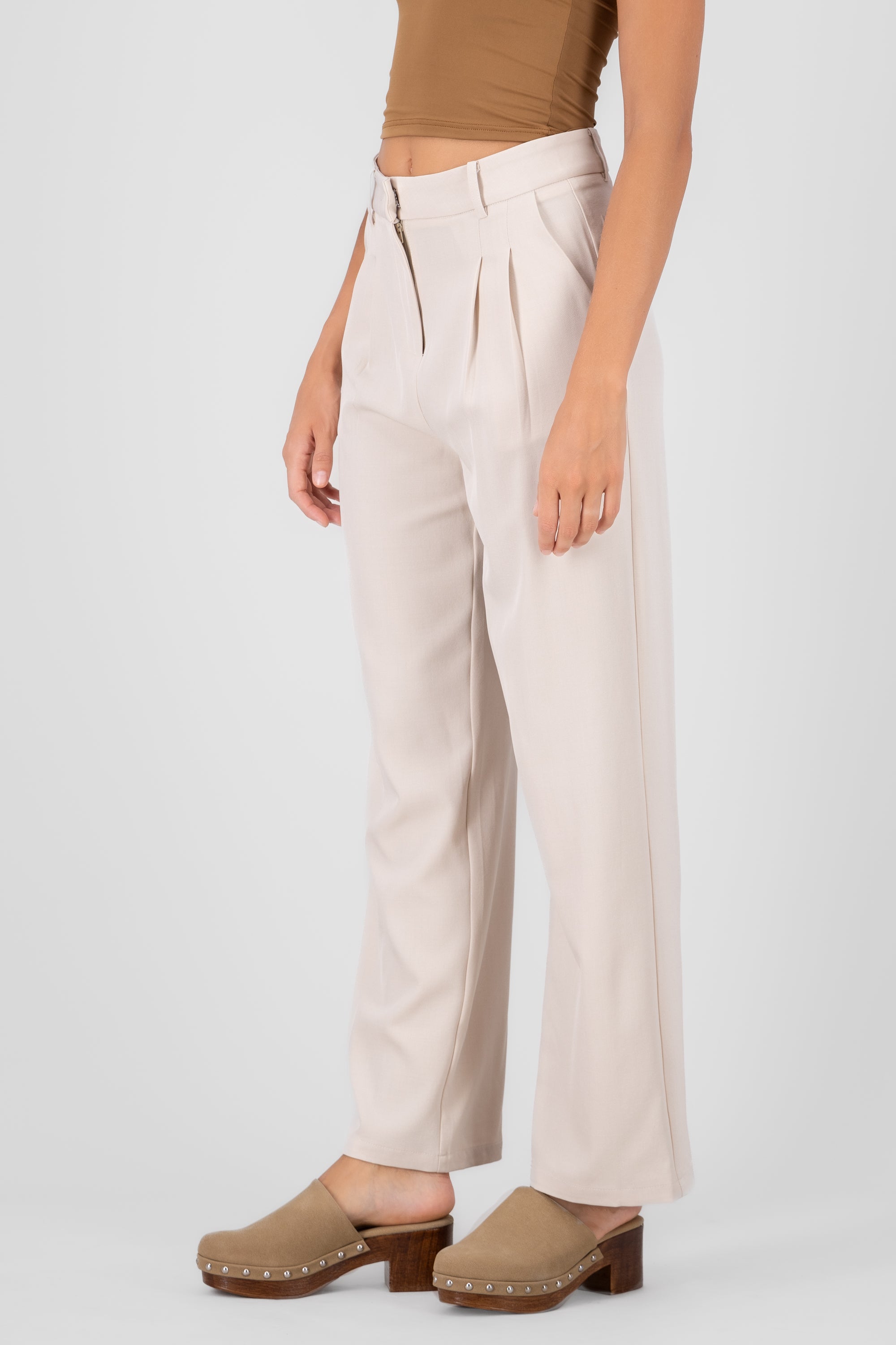 Pantalon sastre amplio BEIGE