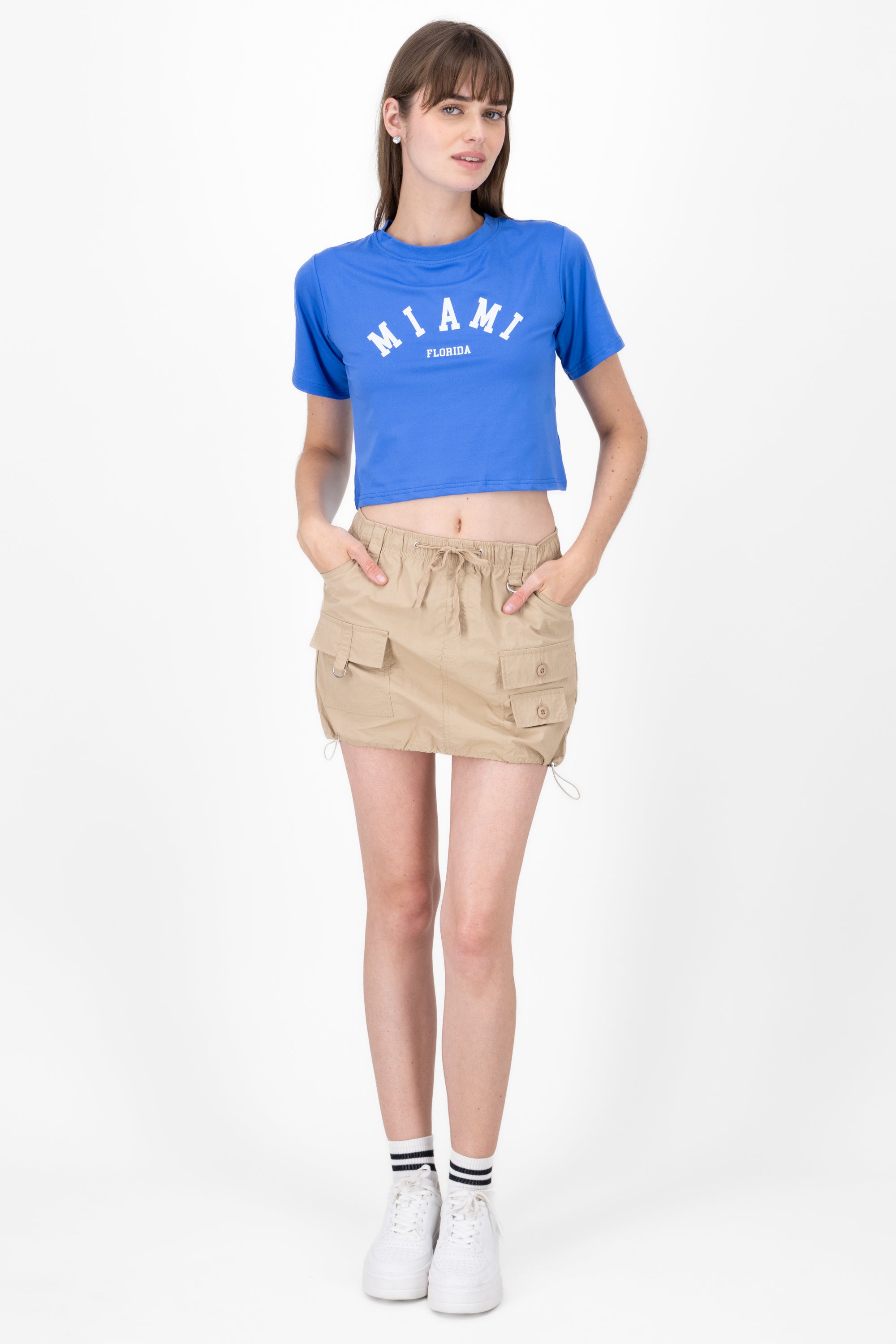 Short skirt type parachute c/jarretas Khaki