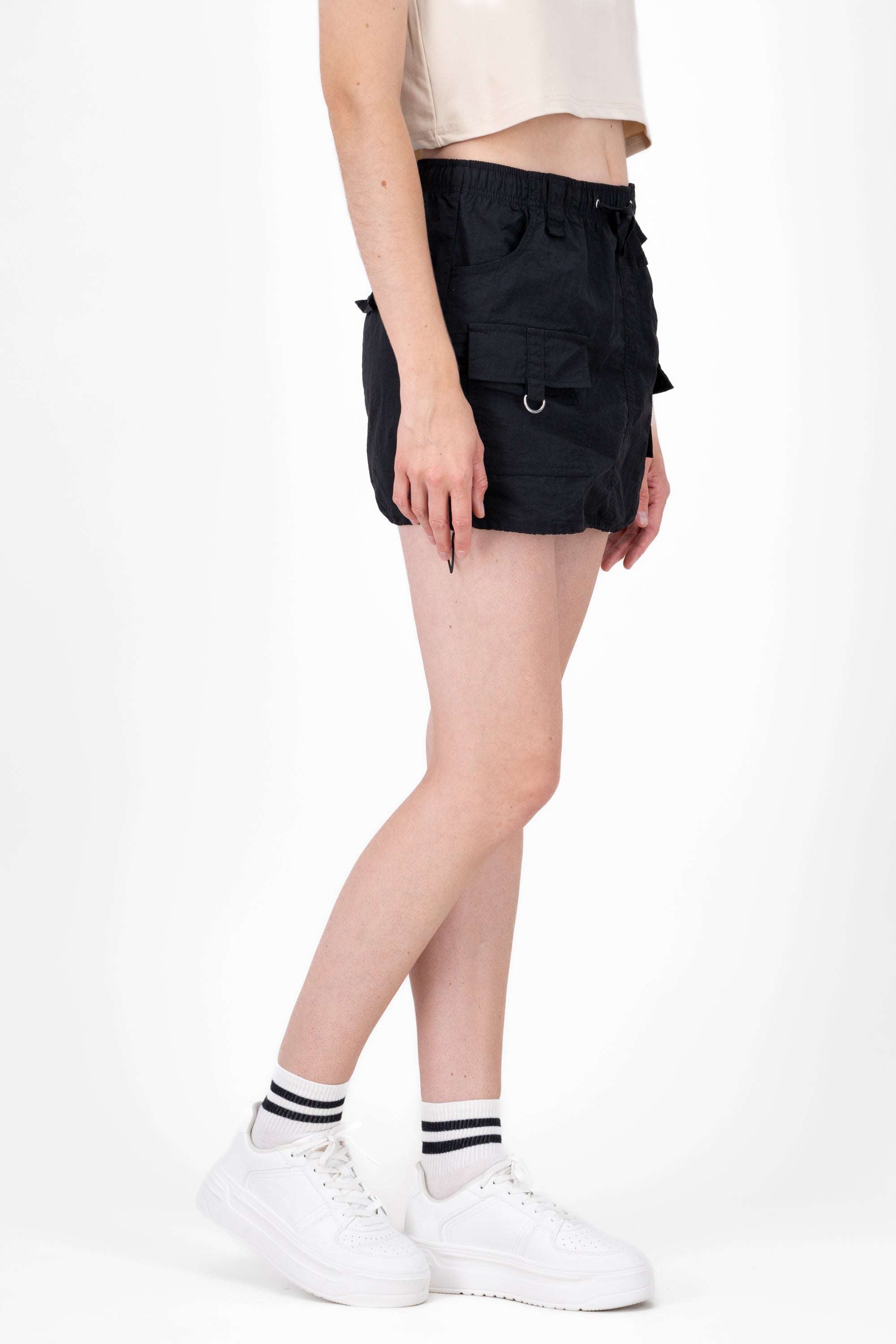 Short skirt type parachute c/jarretas BLACK