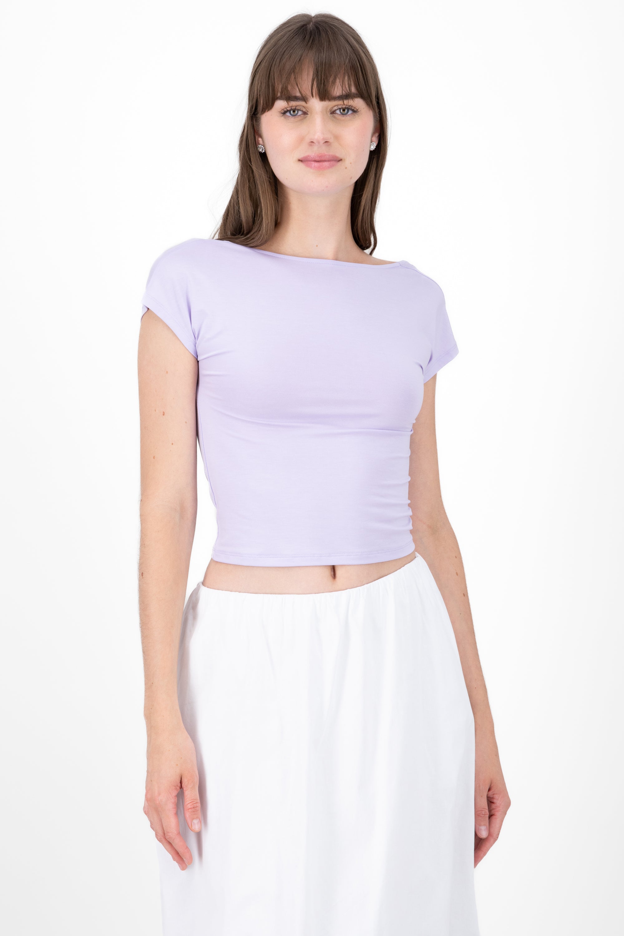 Short sleeve top sprive neckline Hypsters LILAC