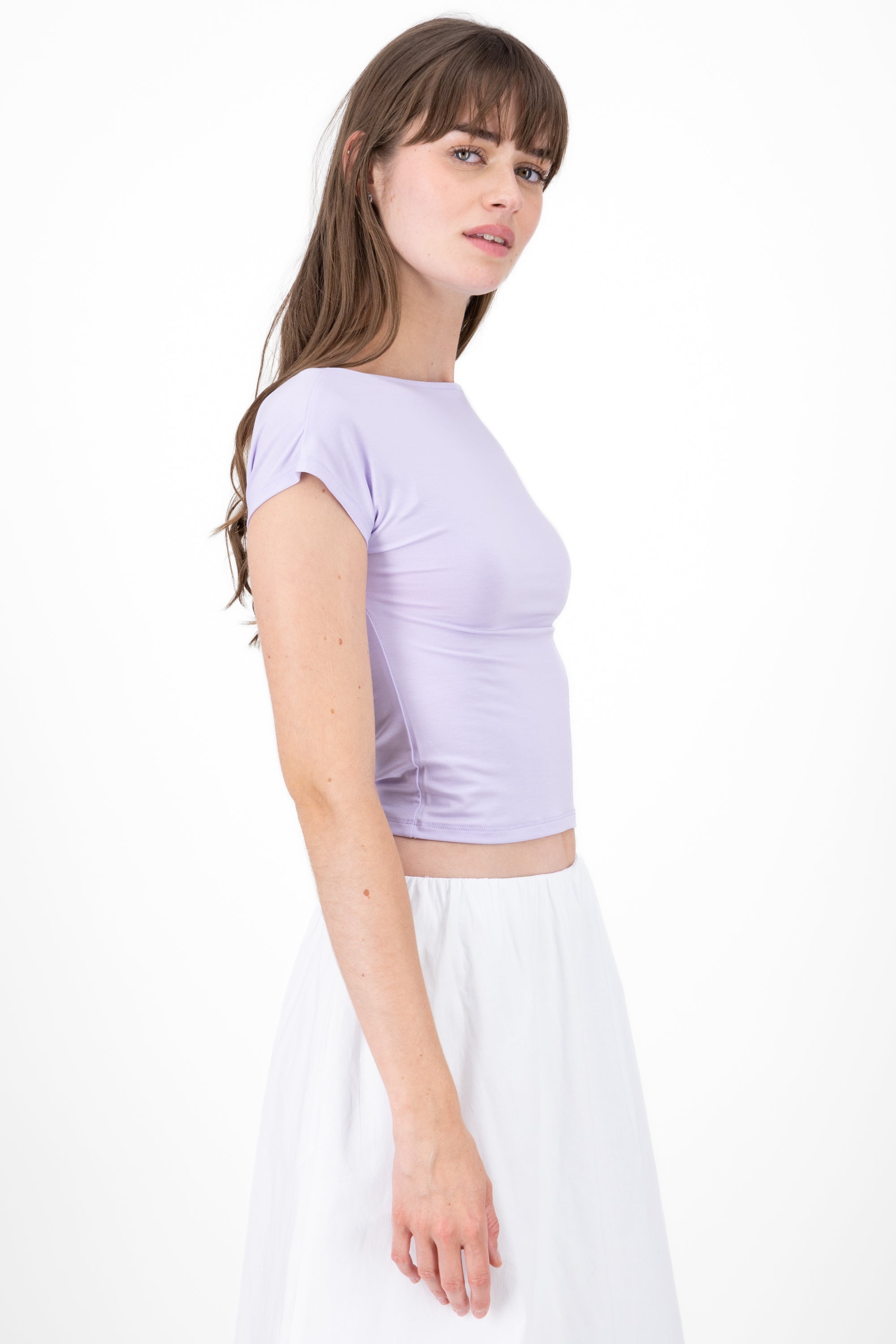 Short sleeve top sprive neckline Hypsters LILAC