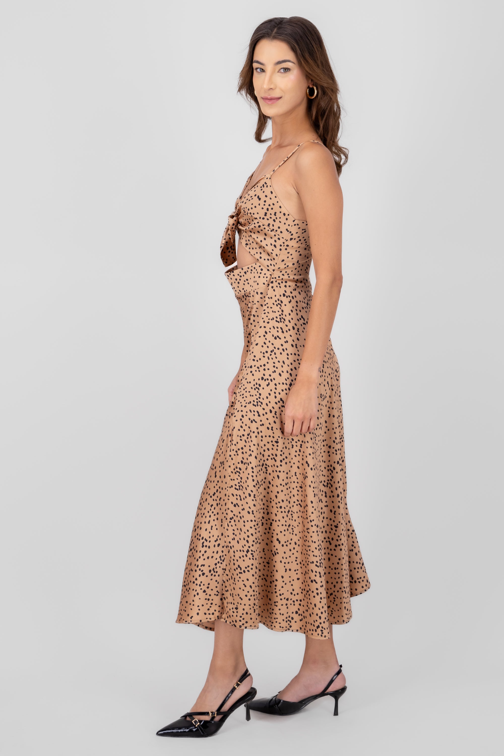 Vestido midi animal print CAFE COMBO