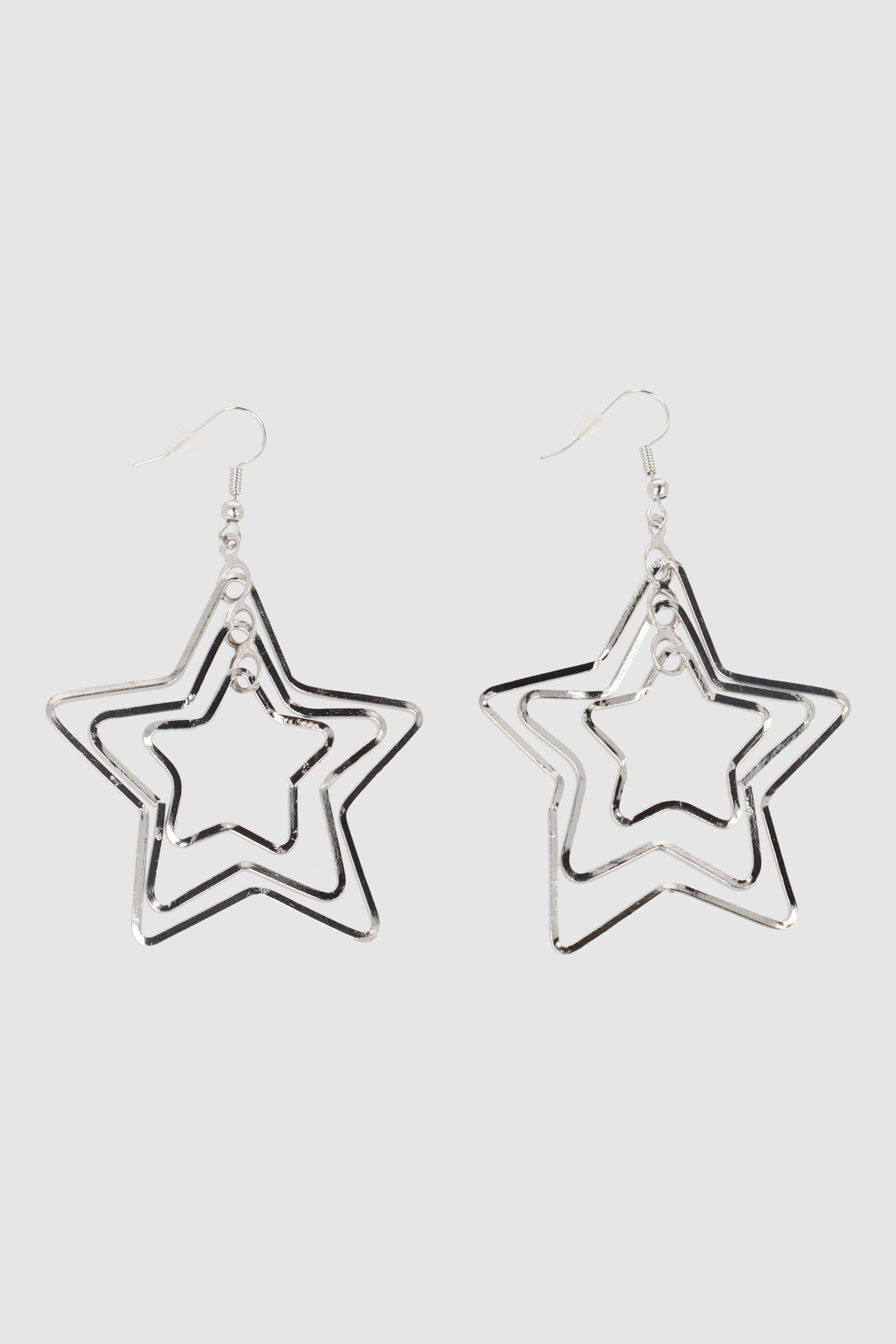 ARETES MULTI ESTRELLAS PLATA