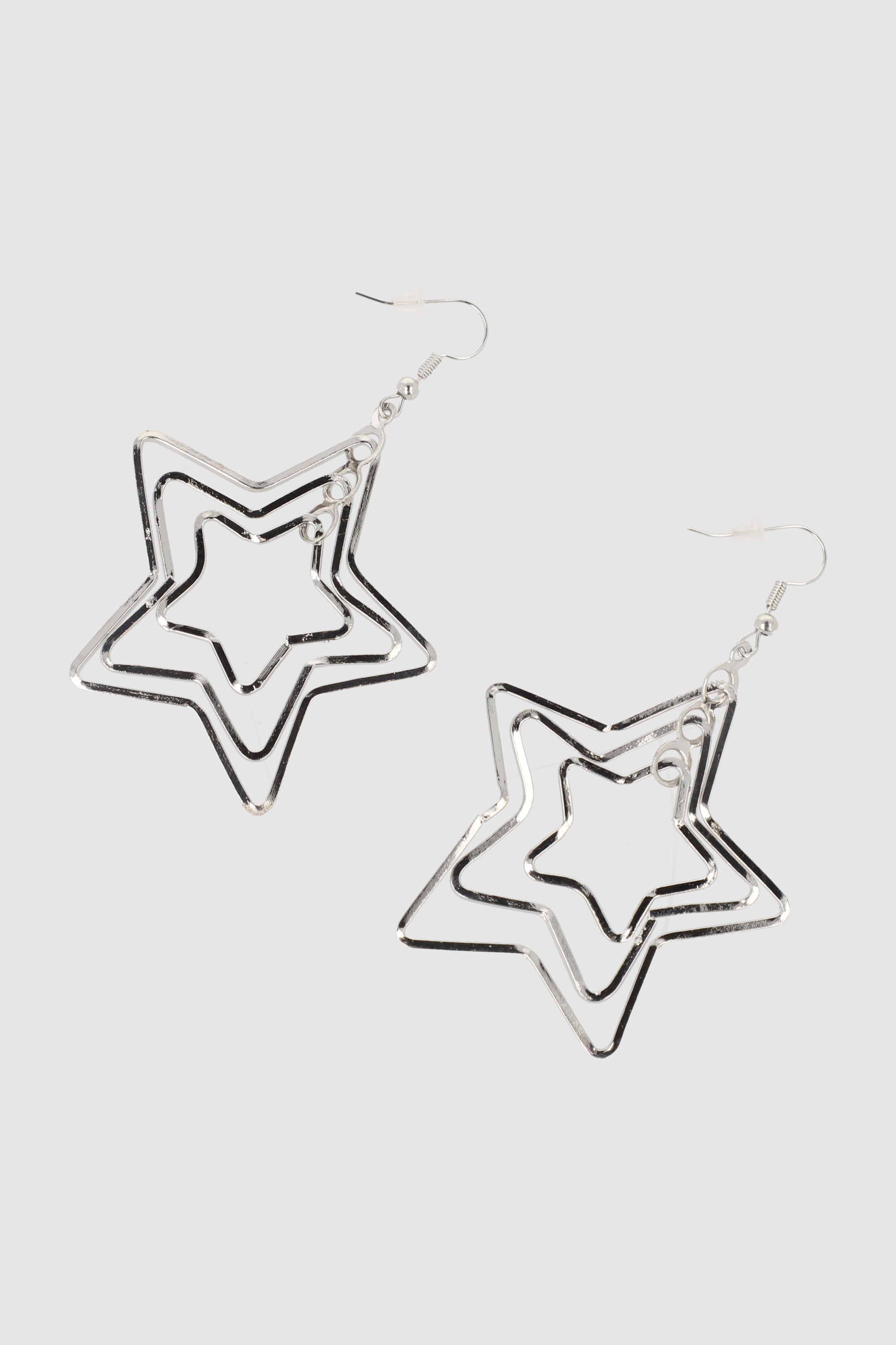 ARETES MULTI ESTRELLAS PLATA