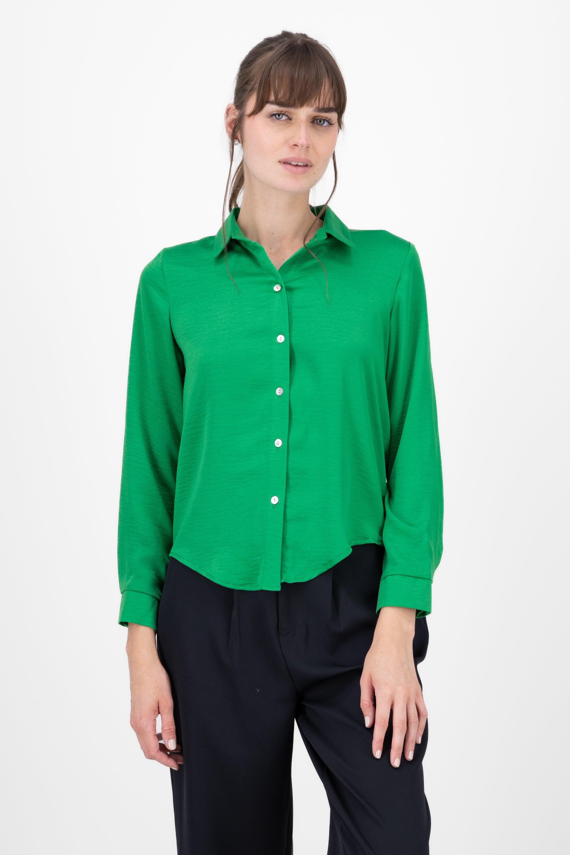 Satinated Long Manga Shirt GREEN