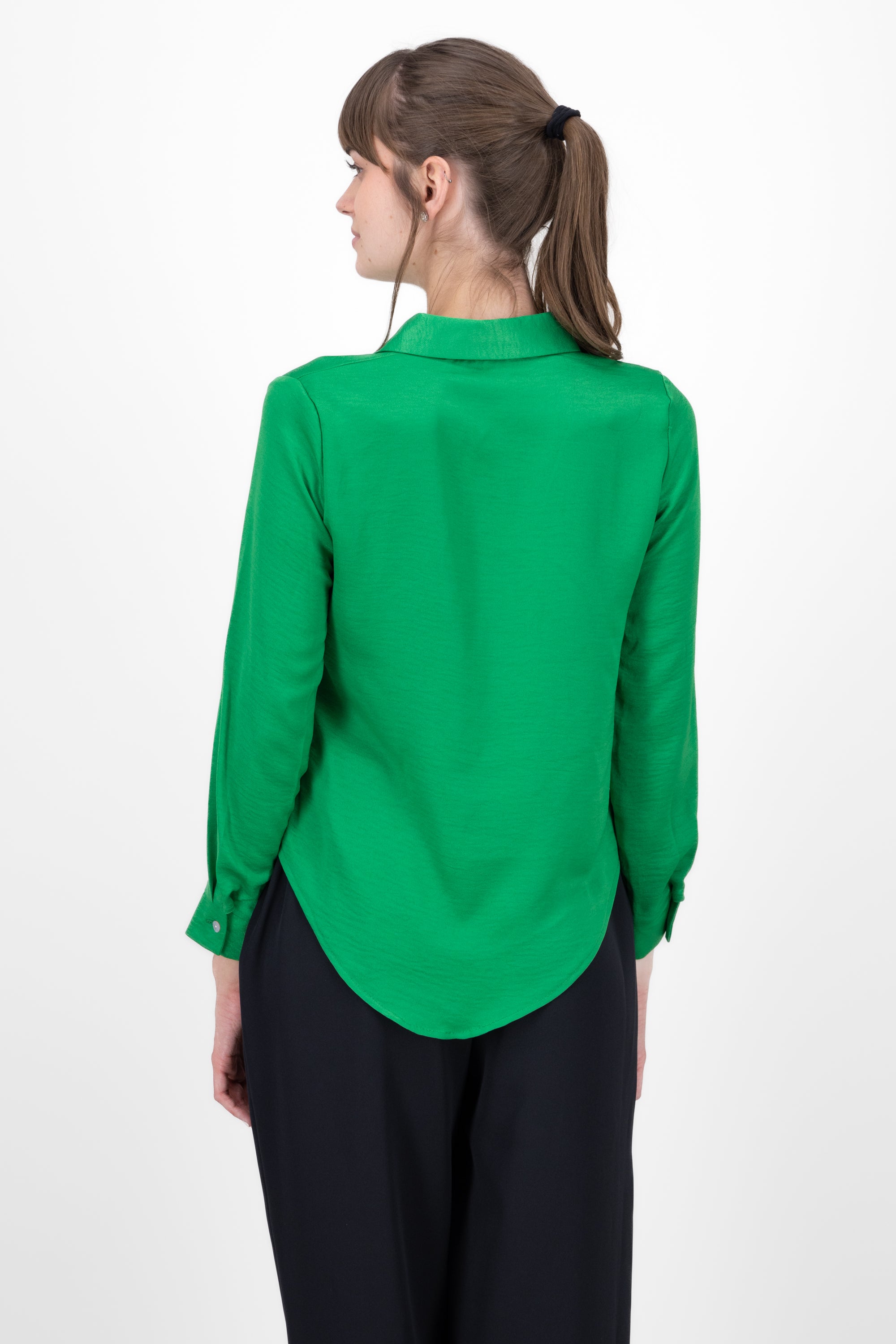 Satinated Long Manga Shirt GREEN