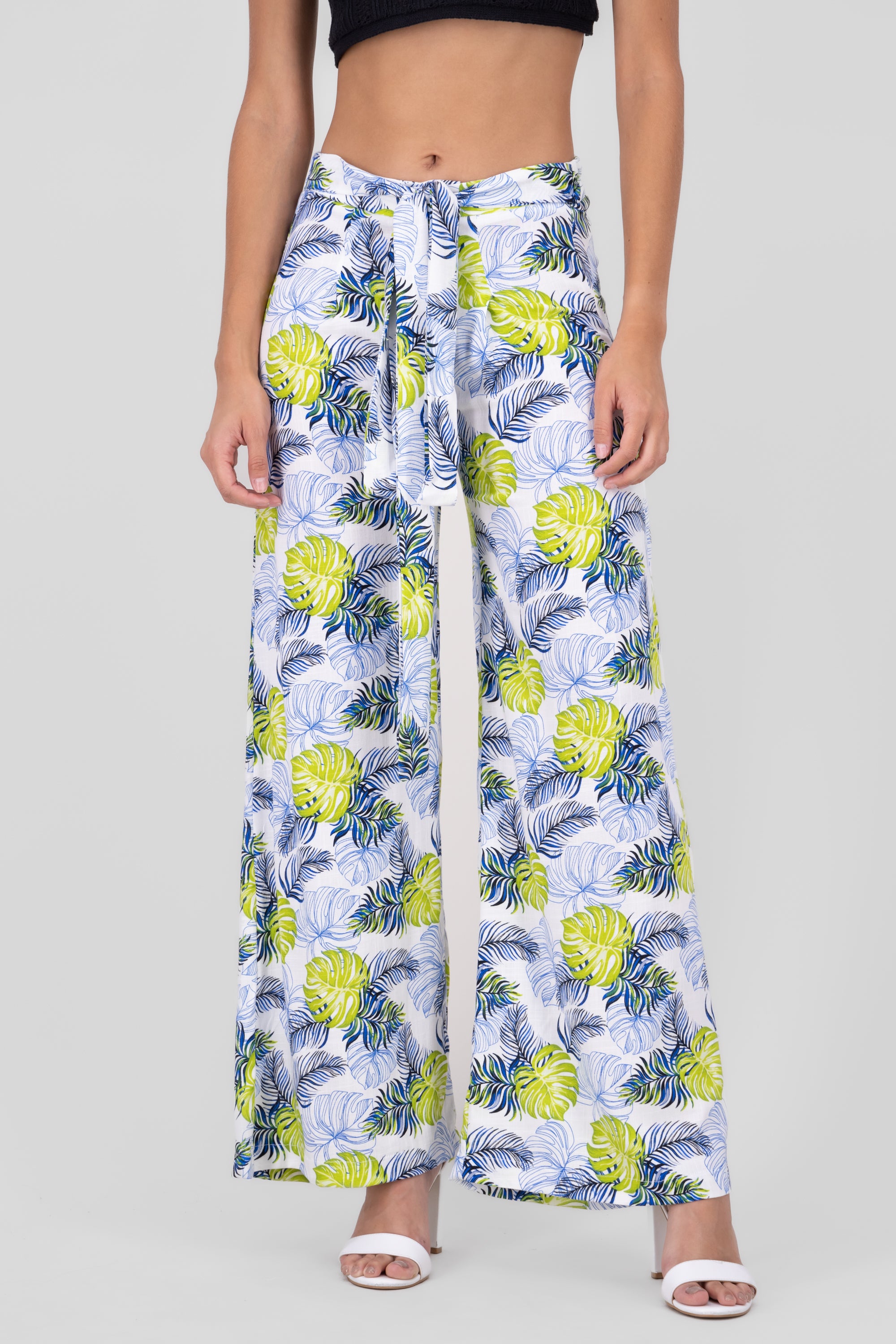 Pantalon recto tropical AZUL COMBO