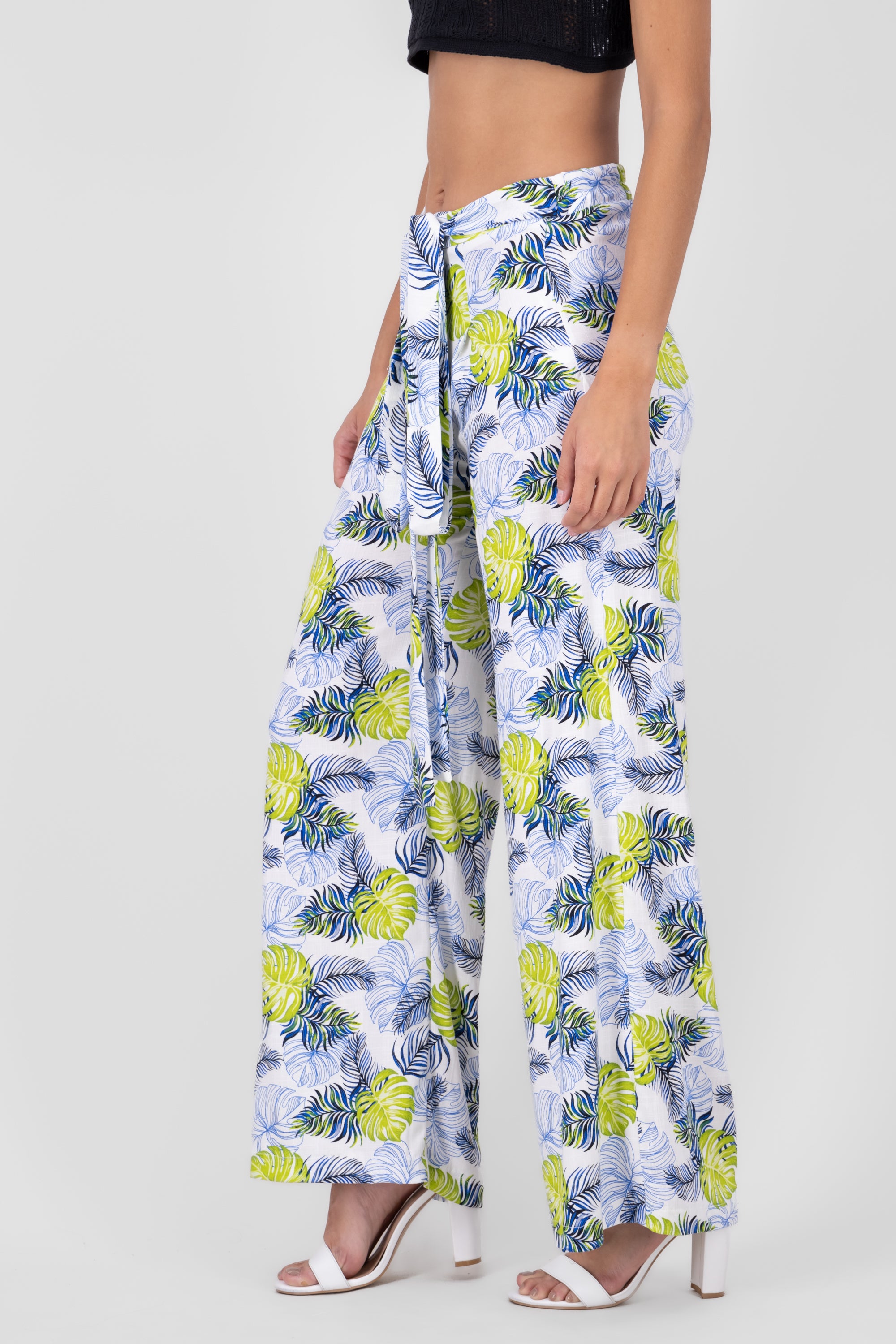 Pantalon recto tropical AZUL COMBO