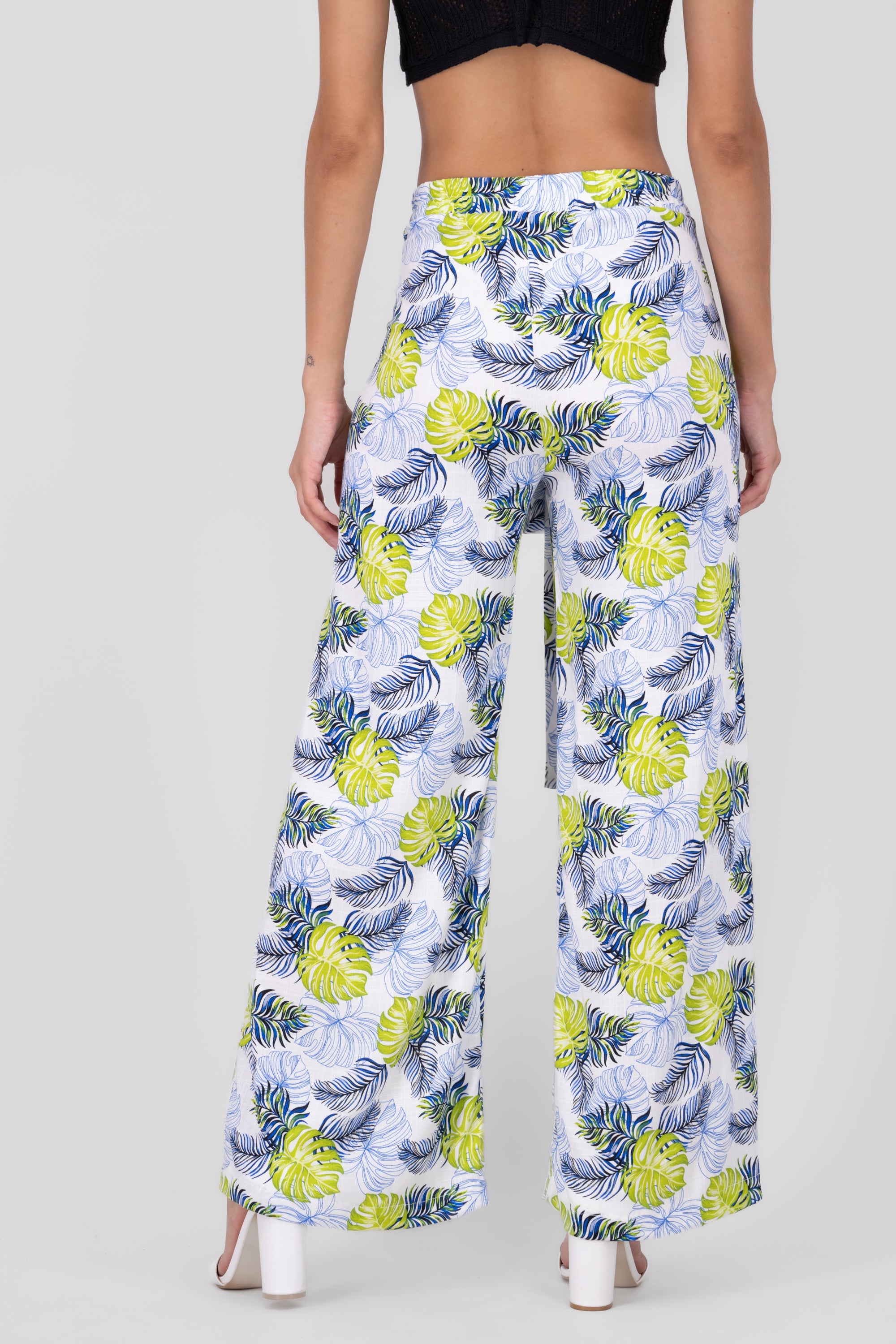 Pantalon recto tropical AZUL COMBO