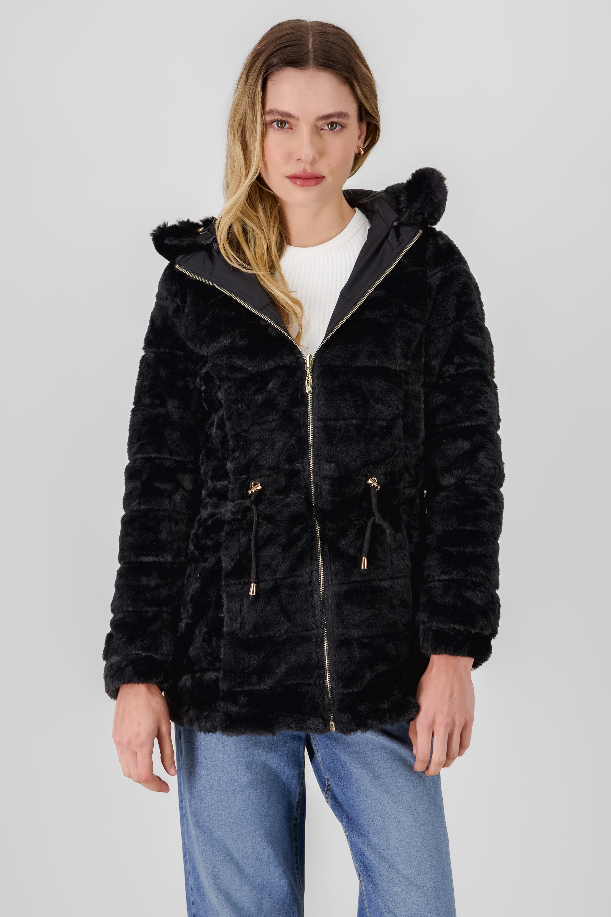 Gabardina gorro jareta NEGRO