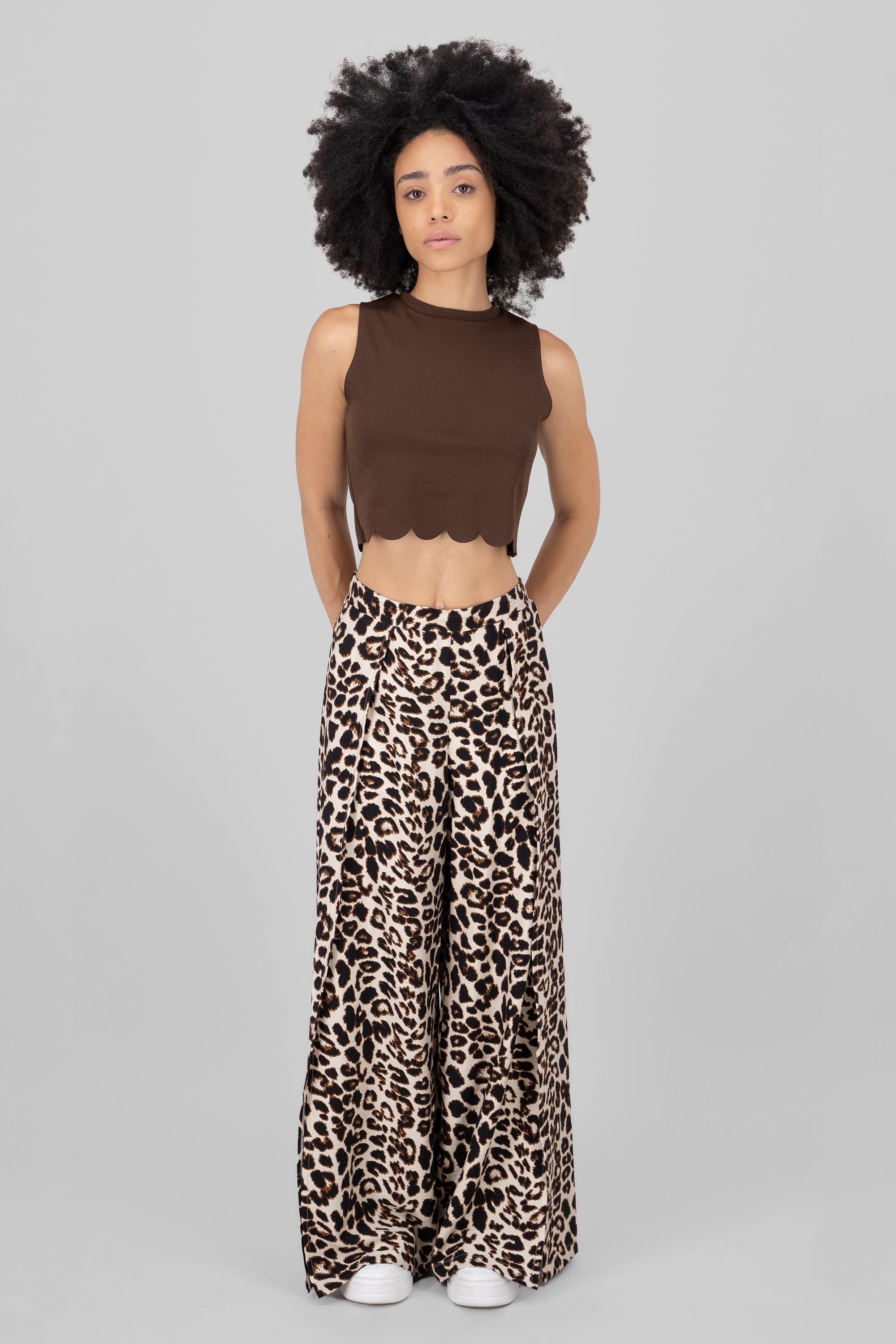 Pantalon estampado animal print CAFE COMBO