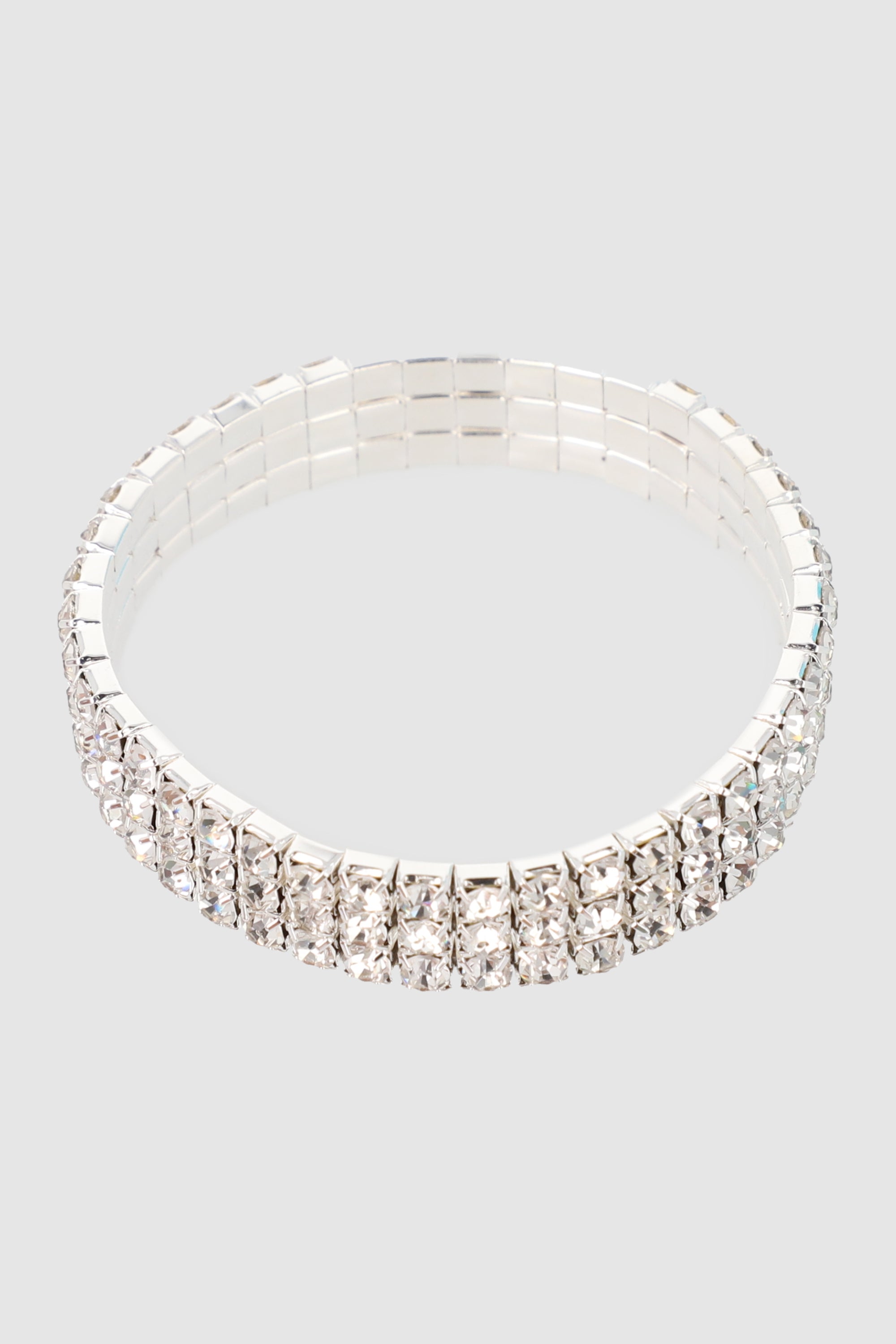 Pulsera de 3 líneas con brillos PLATA