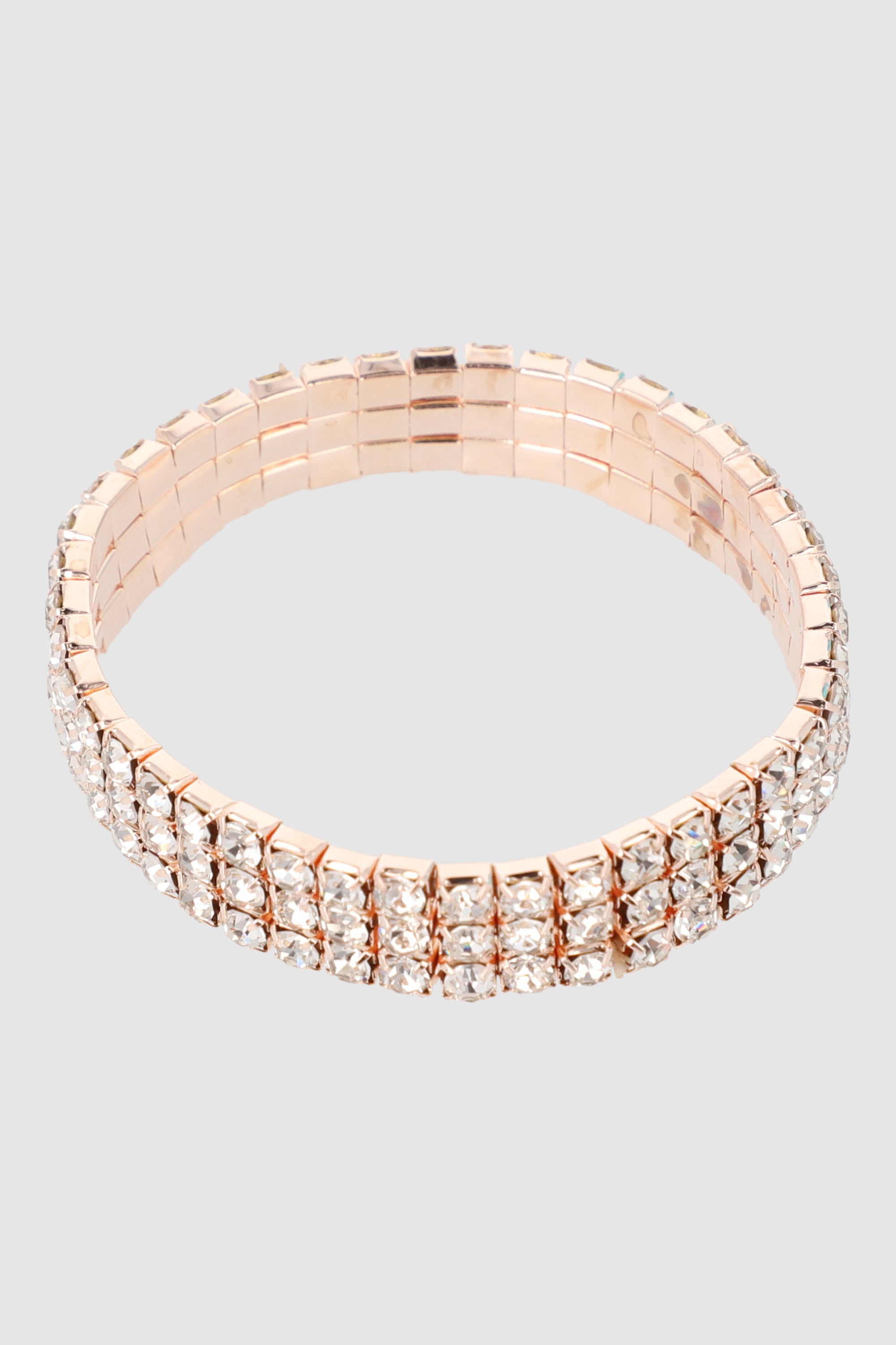 Pulsera de 3 líneas con brillos ORO ROSA