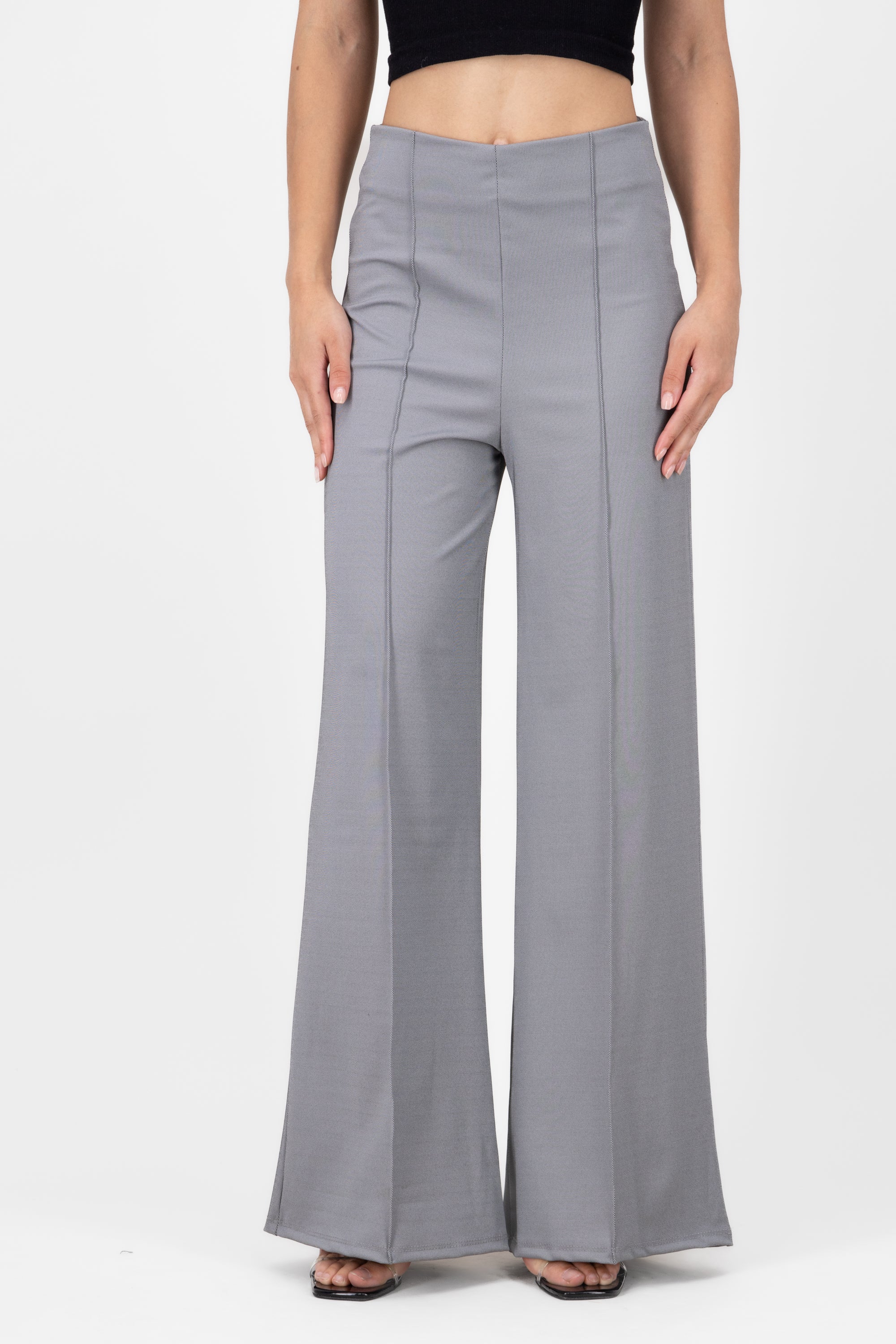 Pantalon pinzas amplio GRIS