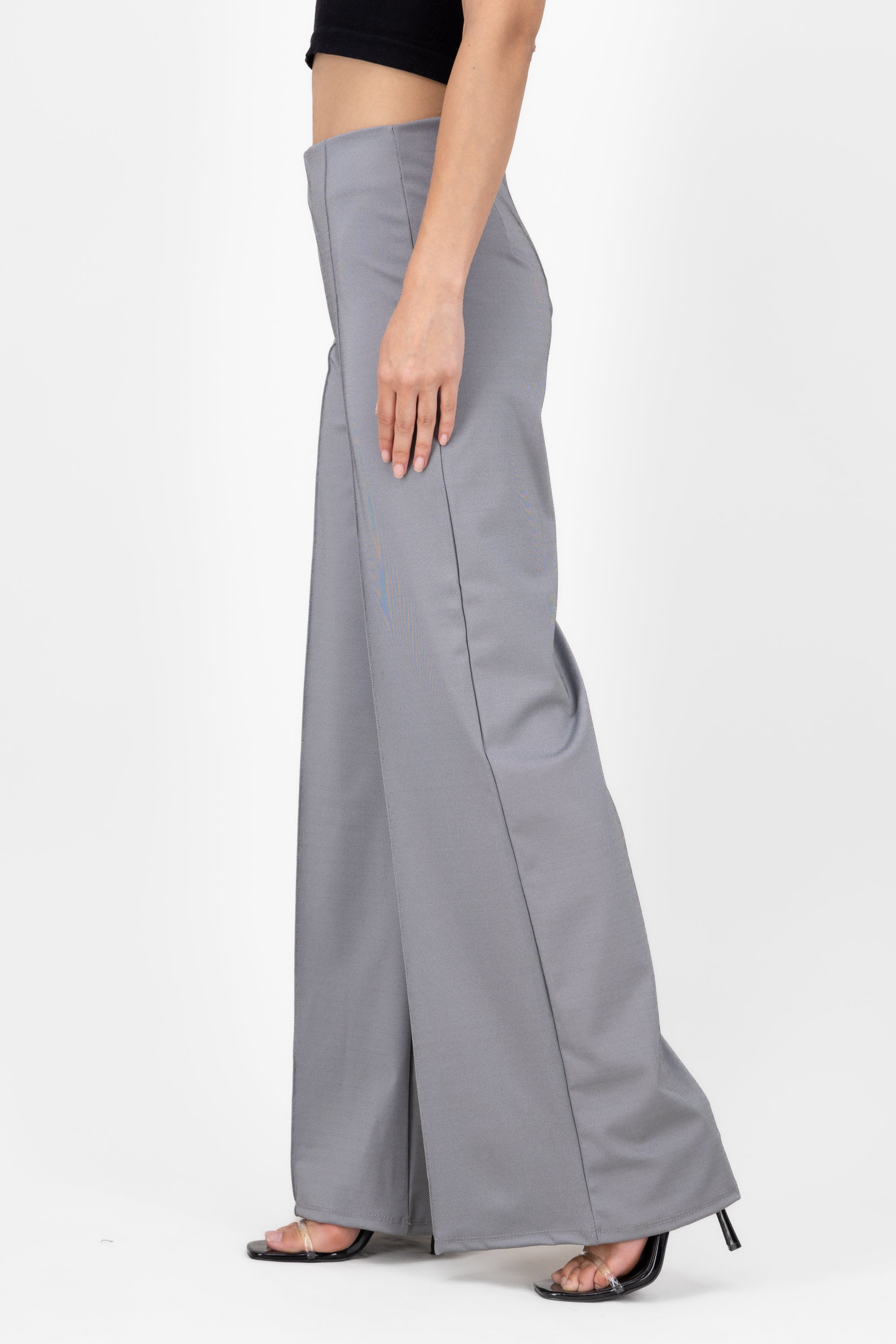 Pantalon pinzas amplio GRIS