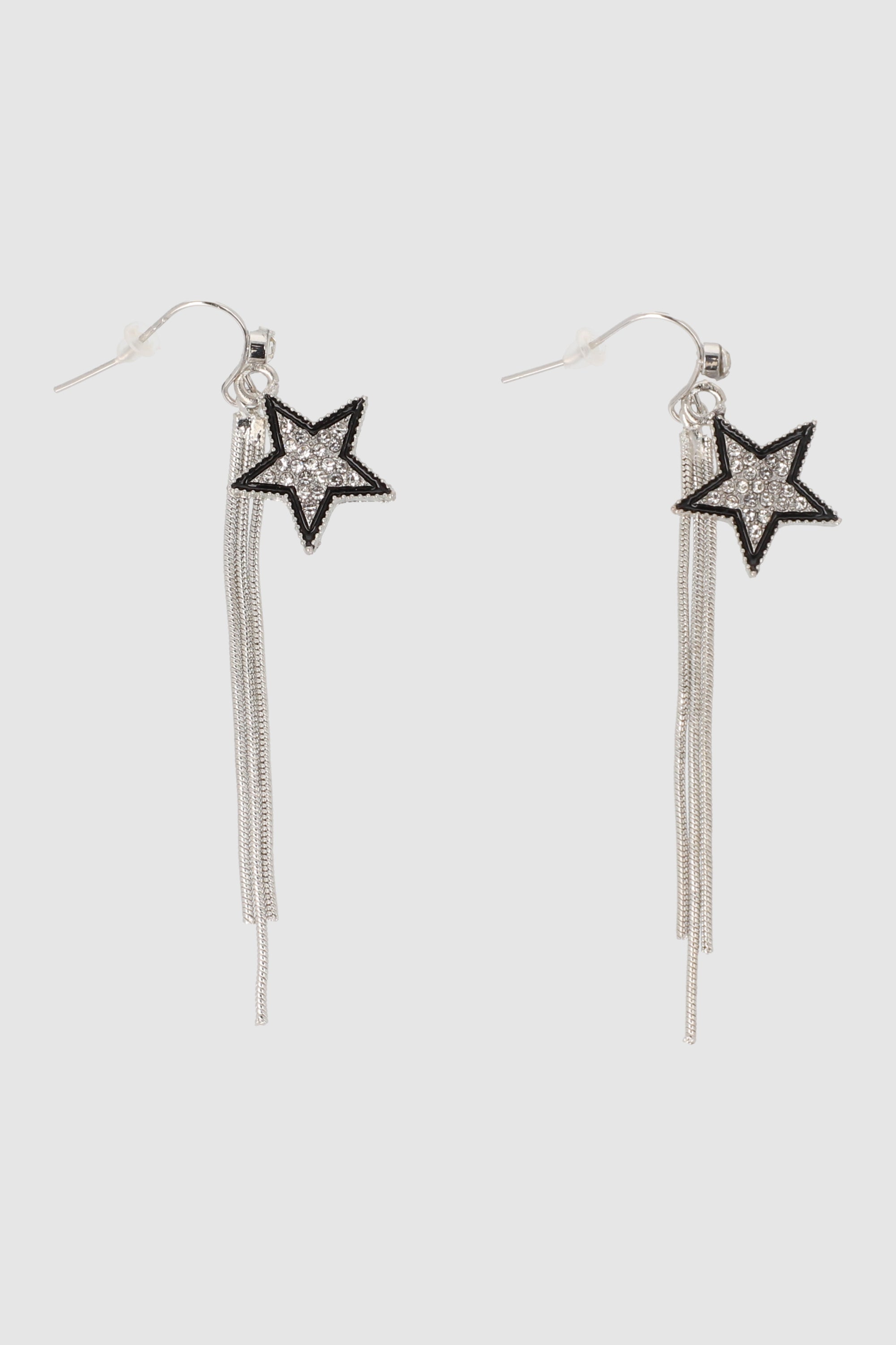 ARETES ESTRELLA CADENA PLATA