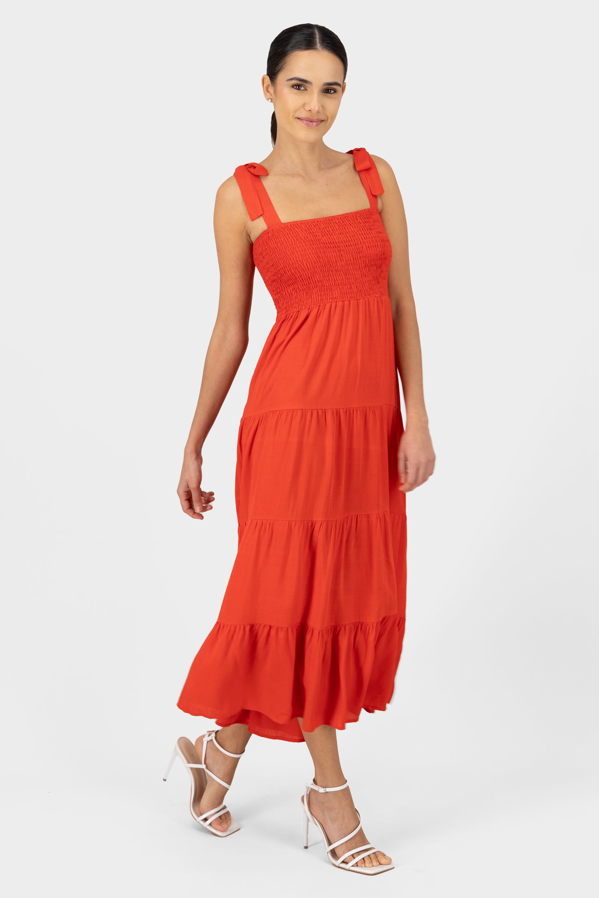 Maxi vestido liso ROJO